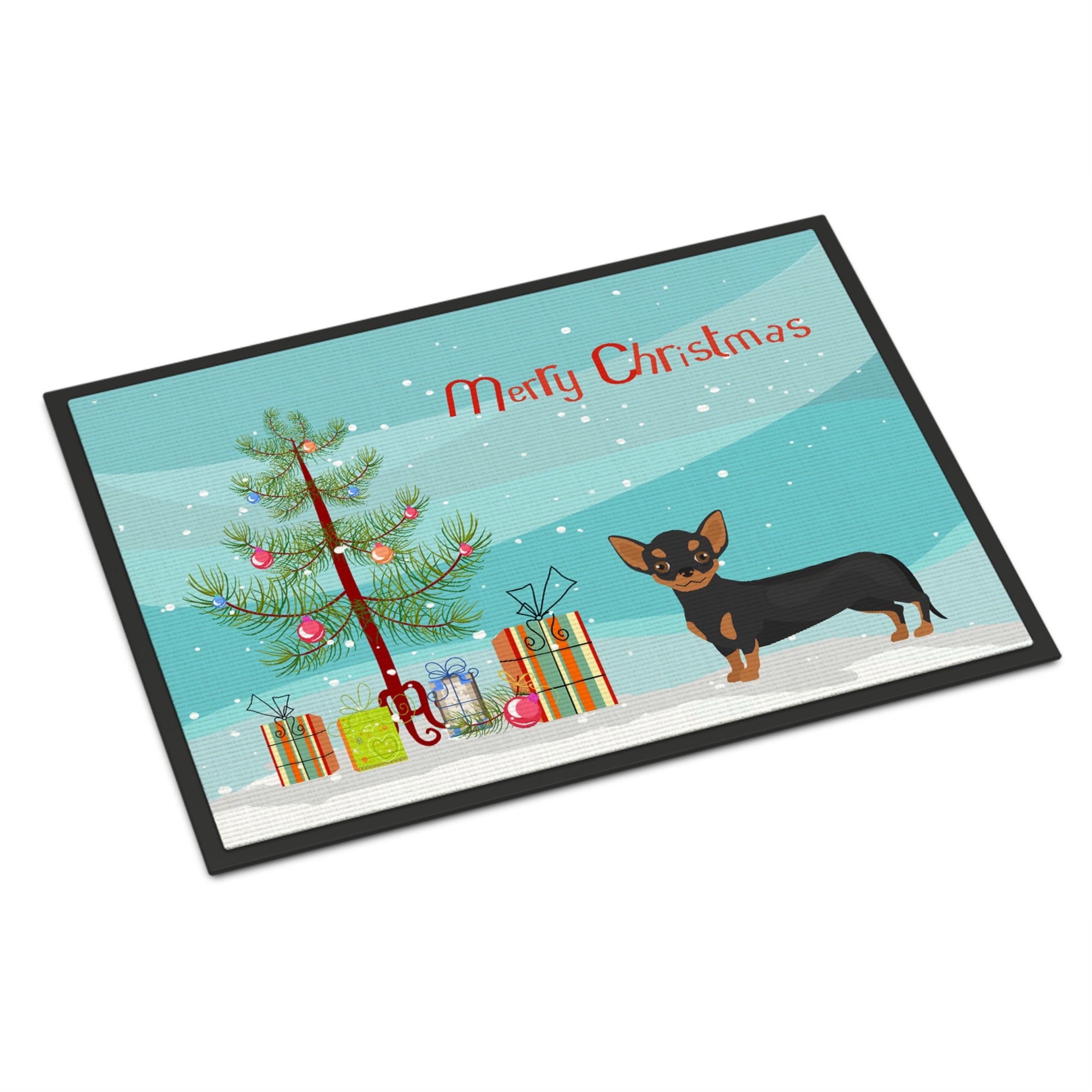Black And Tan Chiweenie Christmas Tree Indoor Or Outdoor Mat 24X36
