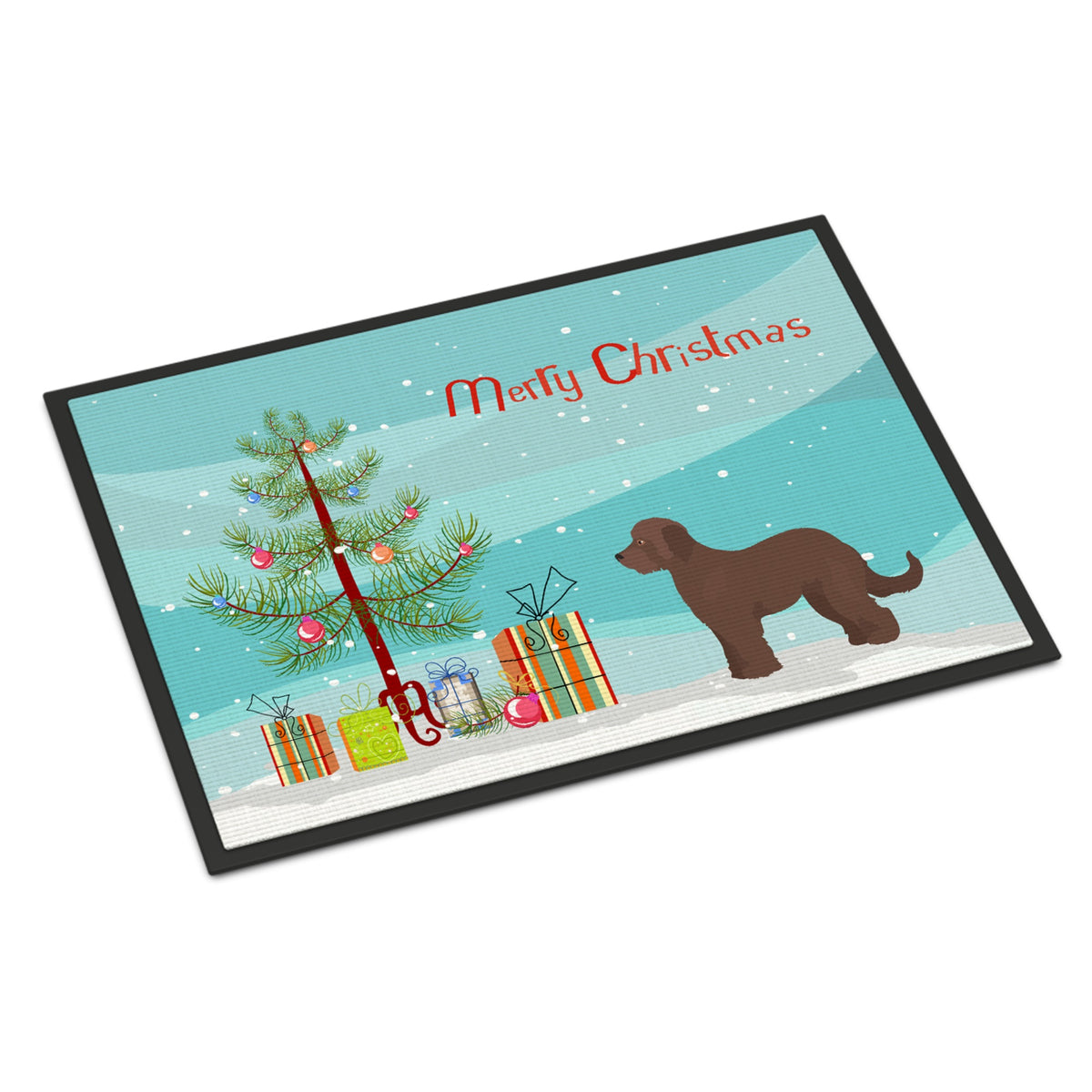 Brown Goldendoodle Christmas Tree Indoor Or Outdoor Mat 24X36