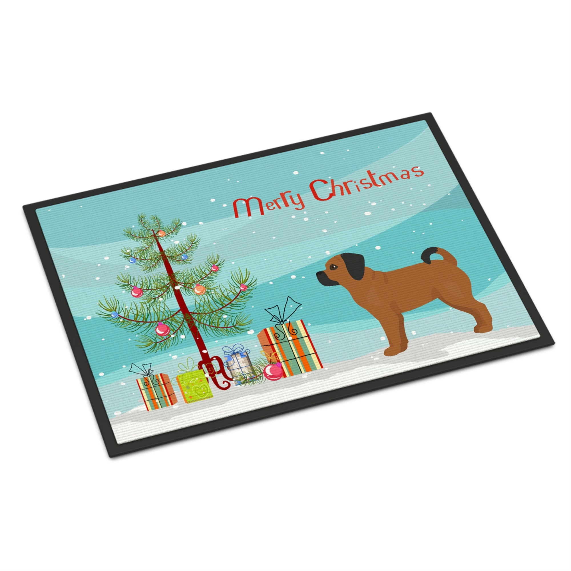 Puggle Christmas Tree Indoor Or Outdoor Mat 24X36
