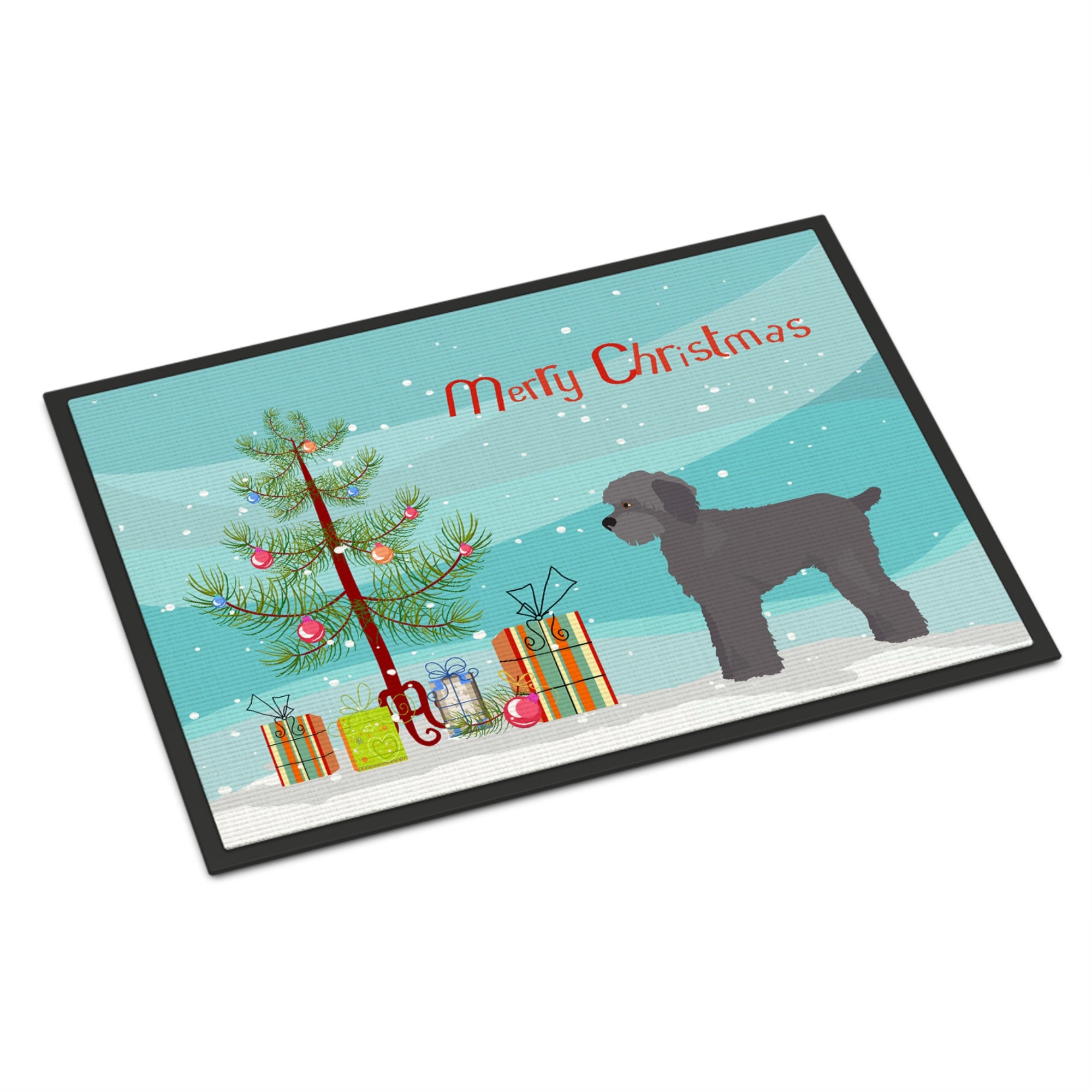Grey Schnoodle Christmas Tree Indoor Or Outdoor Mat 24X36