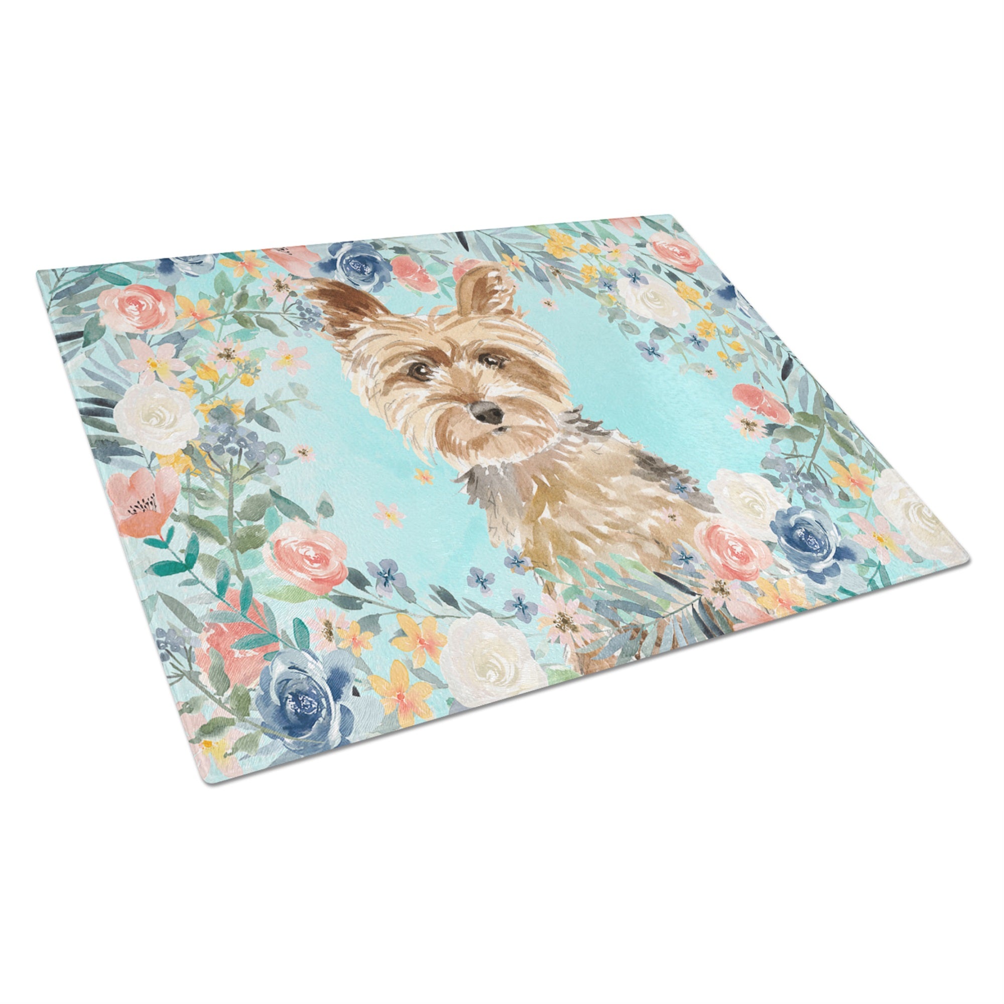 Yorkie Glass Cutting Board Large