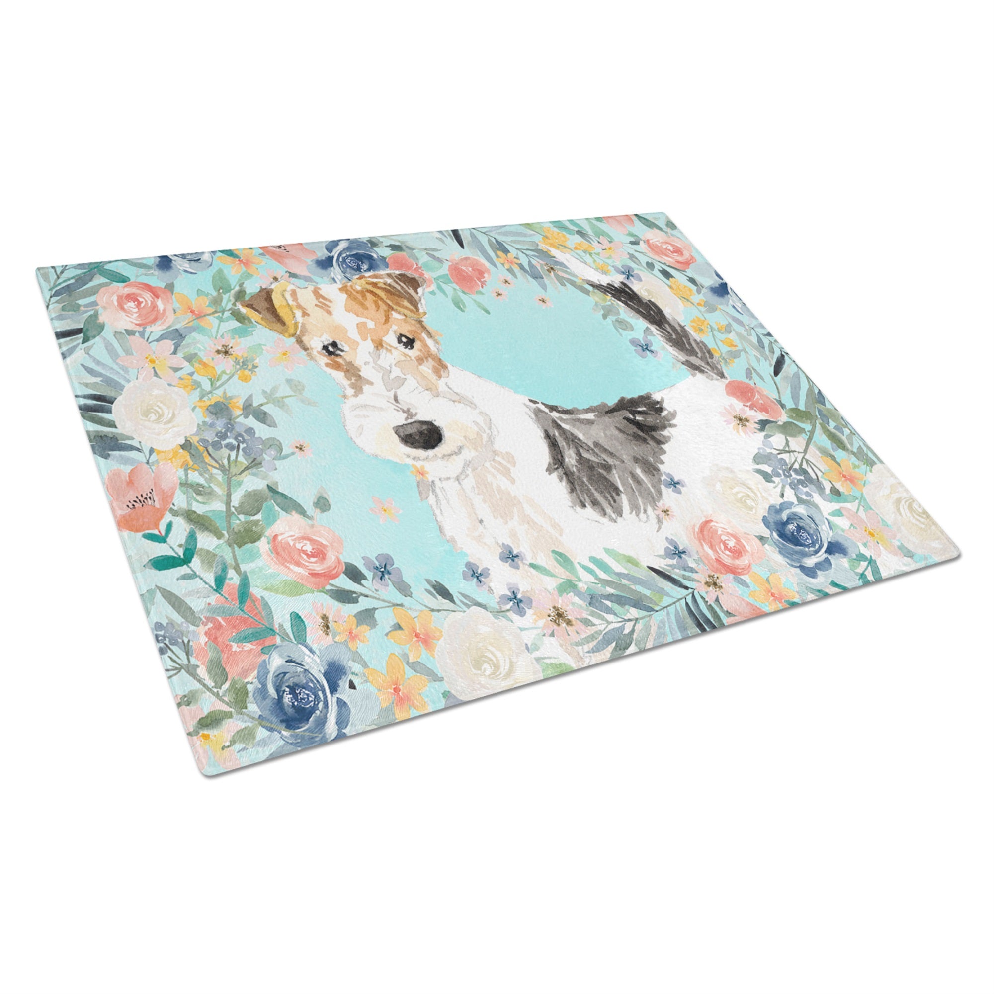 Fox Terrier Glass Cutting Board Large