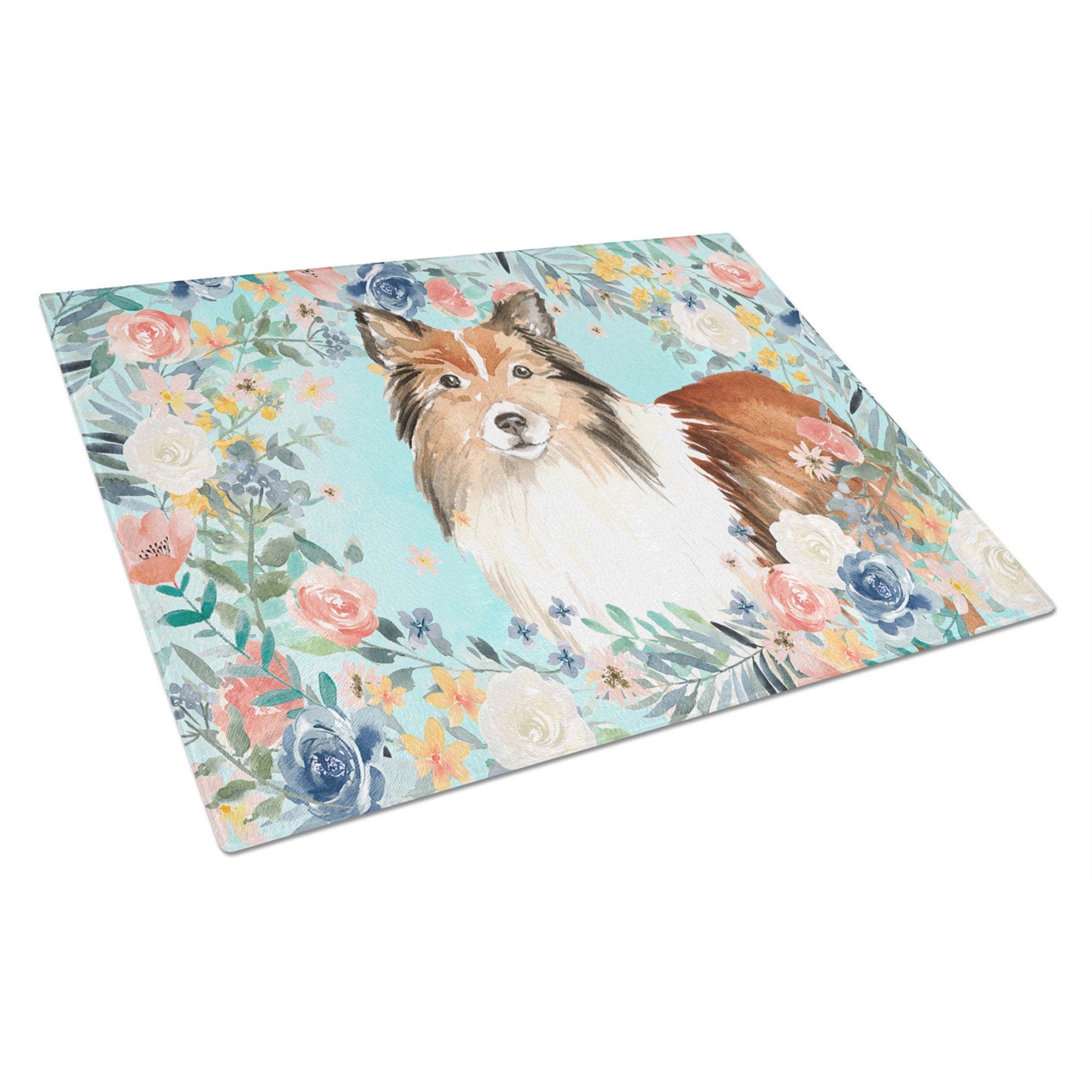 Sheltie Glass Cutting Board Large