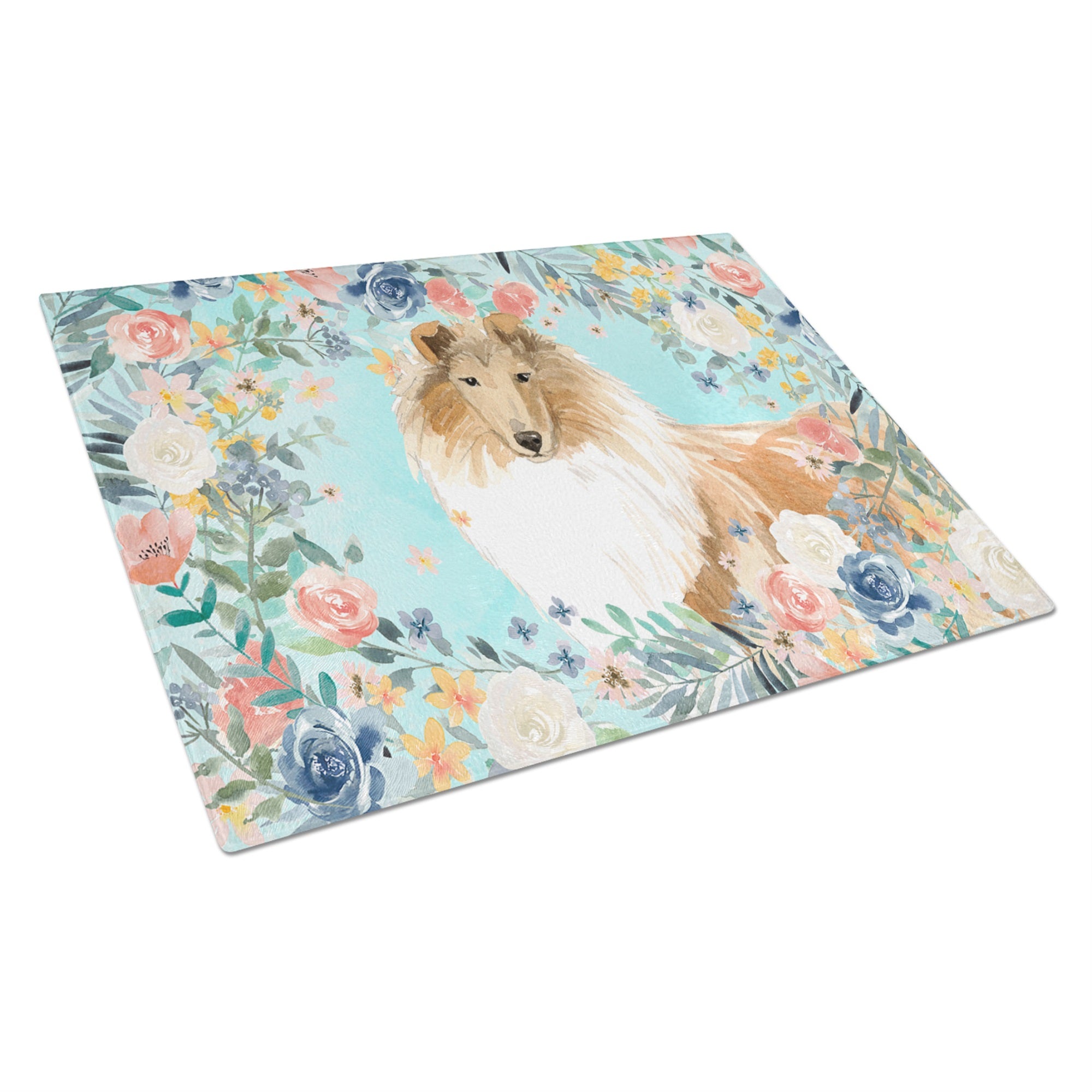 Collie Glass Cutting Board Large