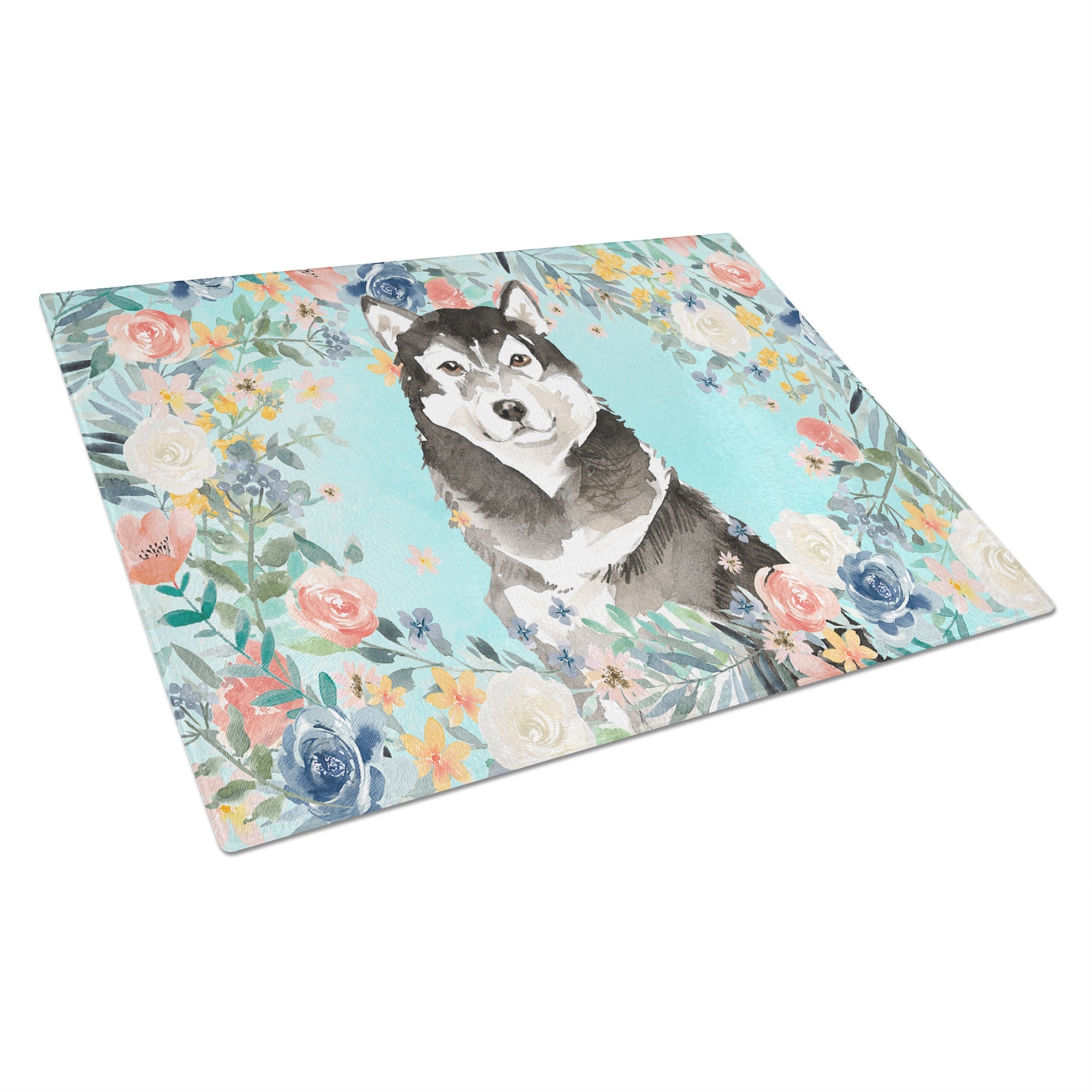 Alaskan Malamute Glass Cutting Board Large