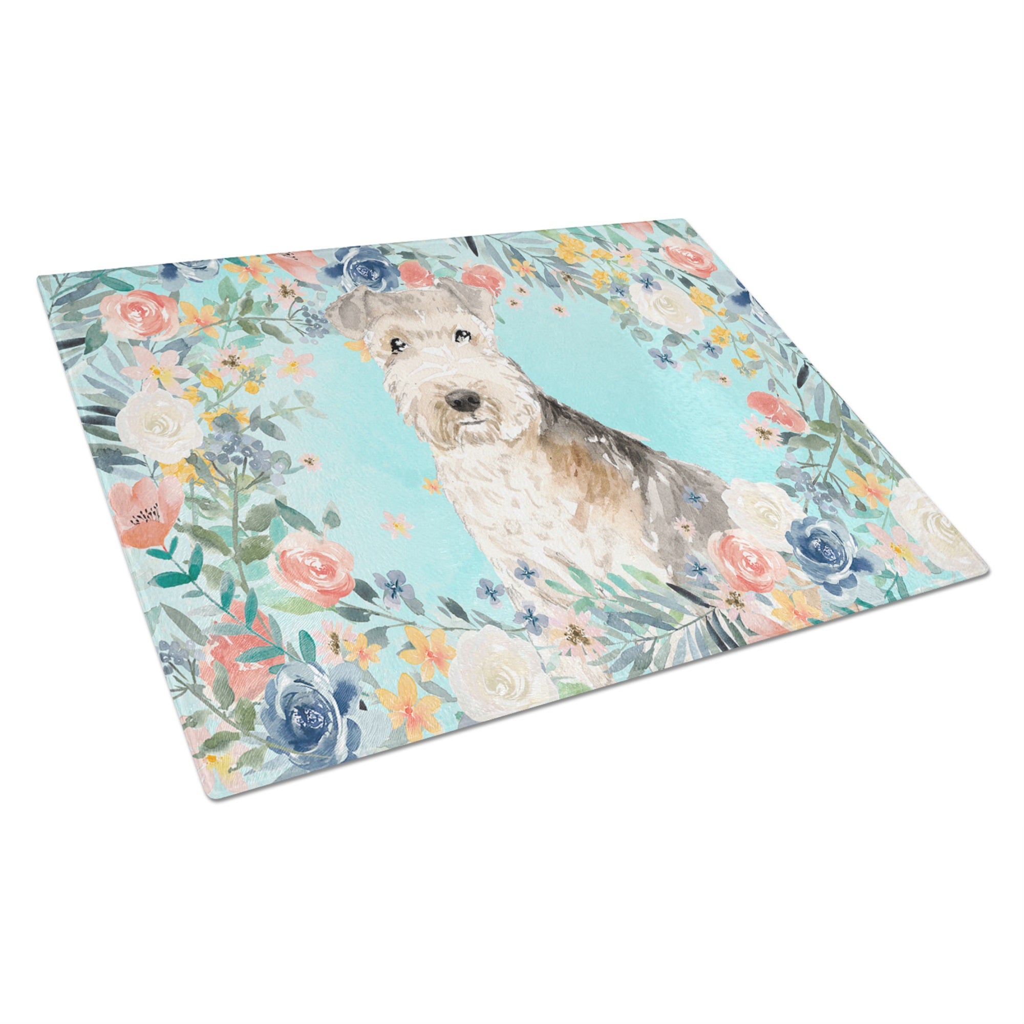 Lakeland Terrier Glass Cutting Board Large