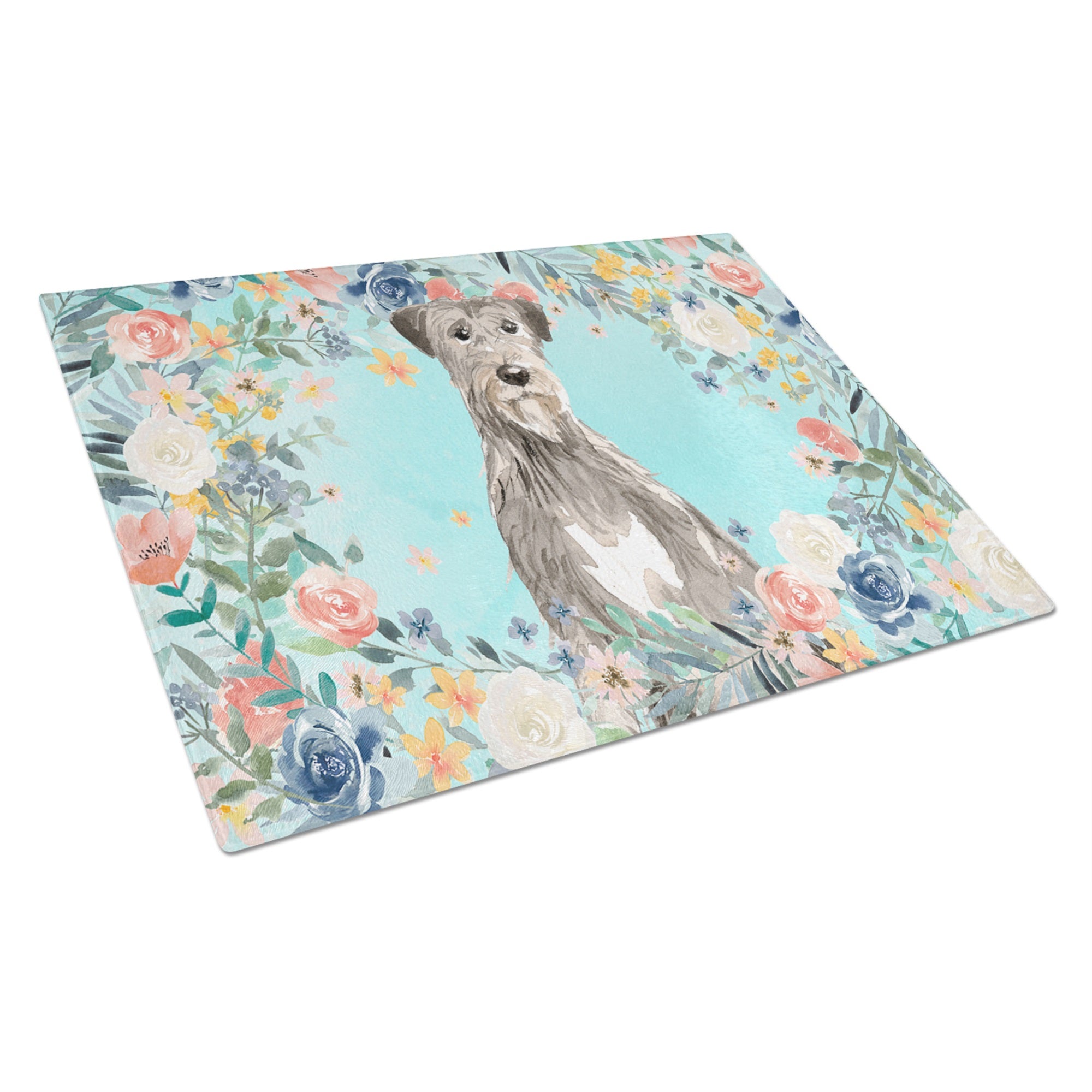 Irish Wolfhound Glass Cutting Board Large
