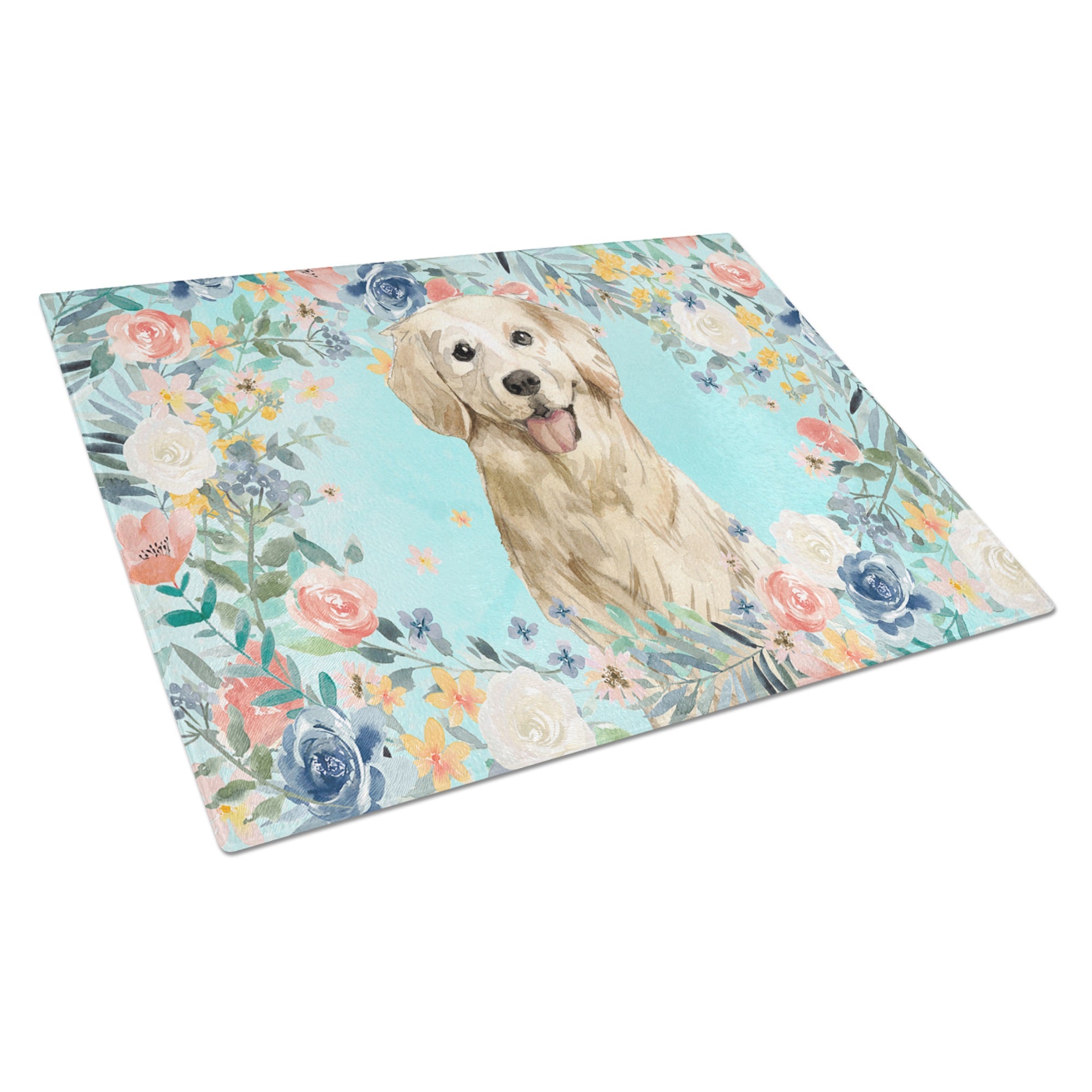 Golden Retriever Glass Cutting Board Large