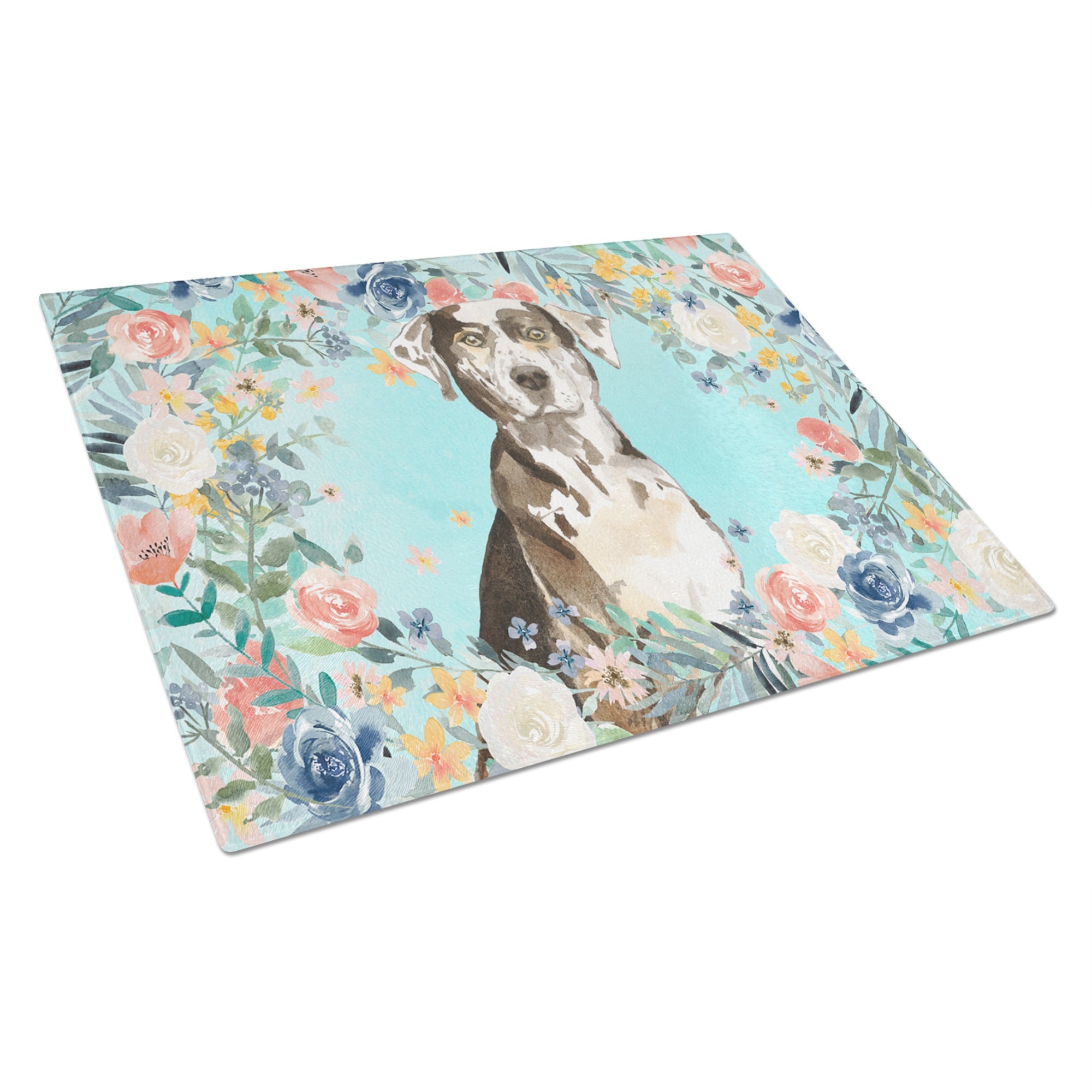 Catahoula Leopard Dog Glass Cutting Board Large