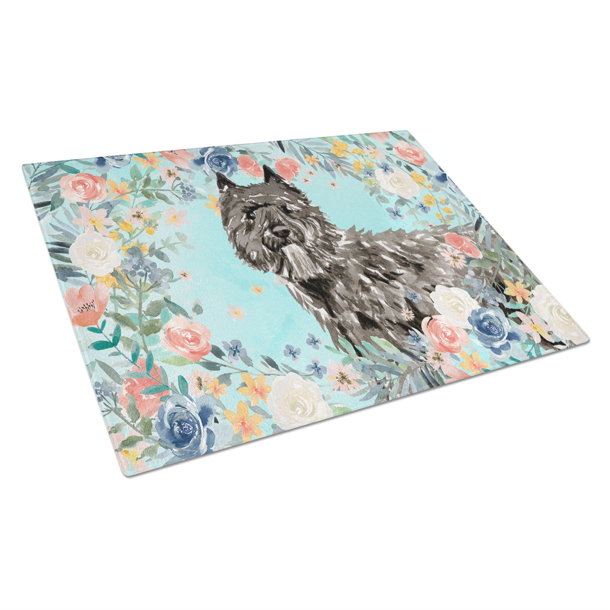 Bouvier Des Flandres Glass Cutting Board Large