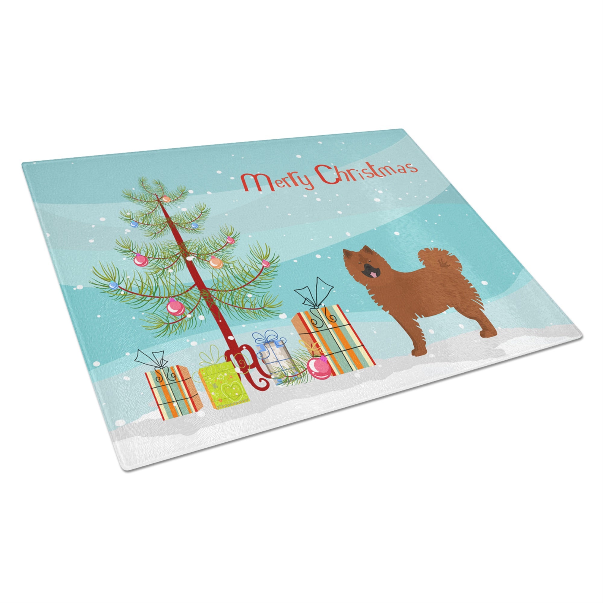Eurasier Or Eurasian Dog Christmas Tree Glass Cutting Board Large