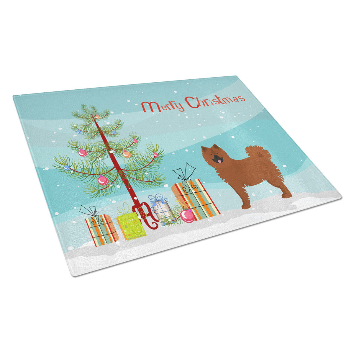 Eurasier Or Eurasian Dog Christmas Tree Glass Cutting Board Large