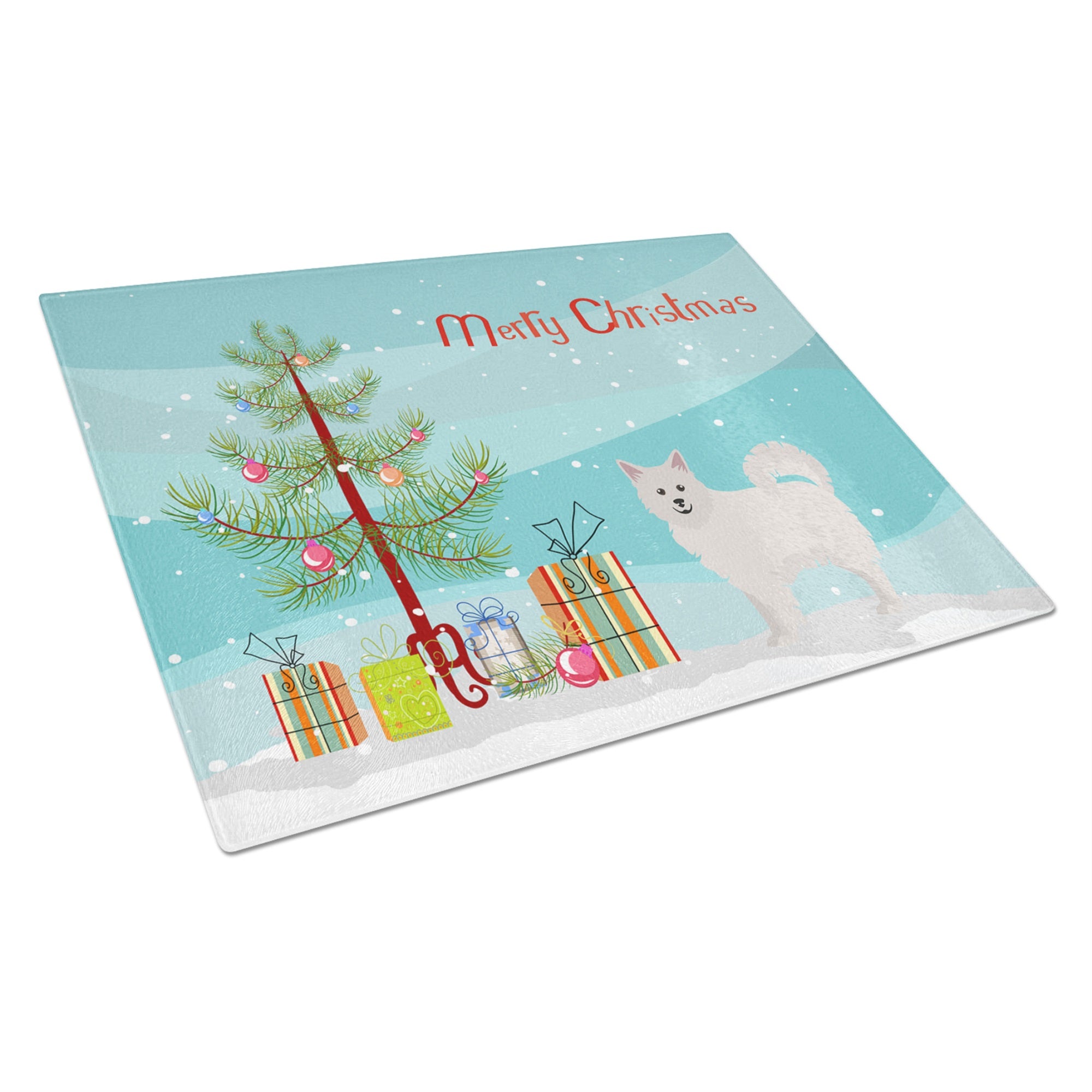 Italian Spitz Christmas Tree Glass Cutting Board Large