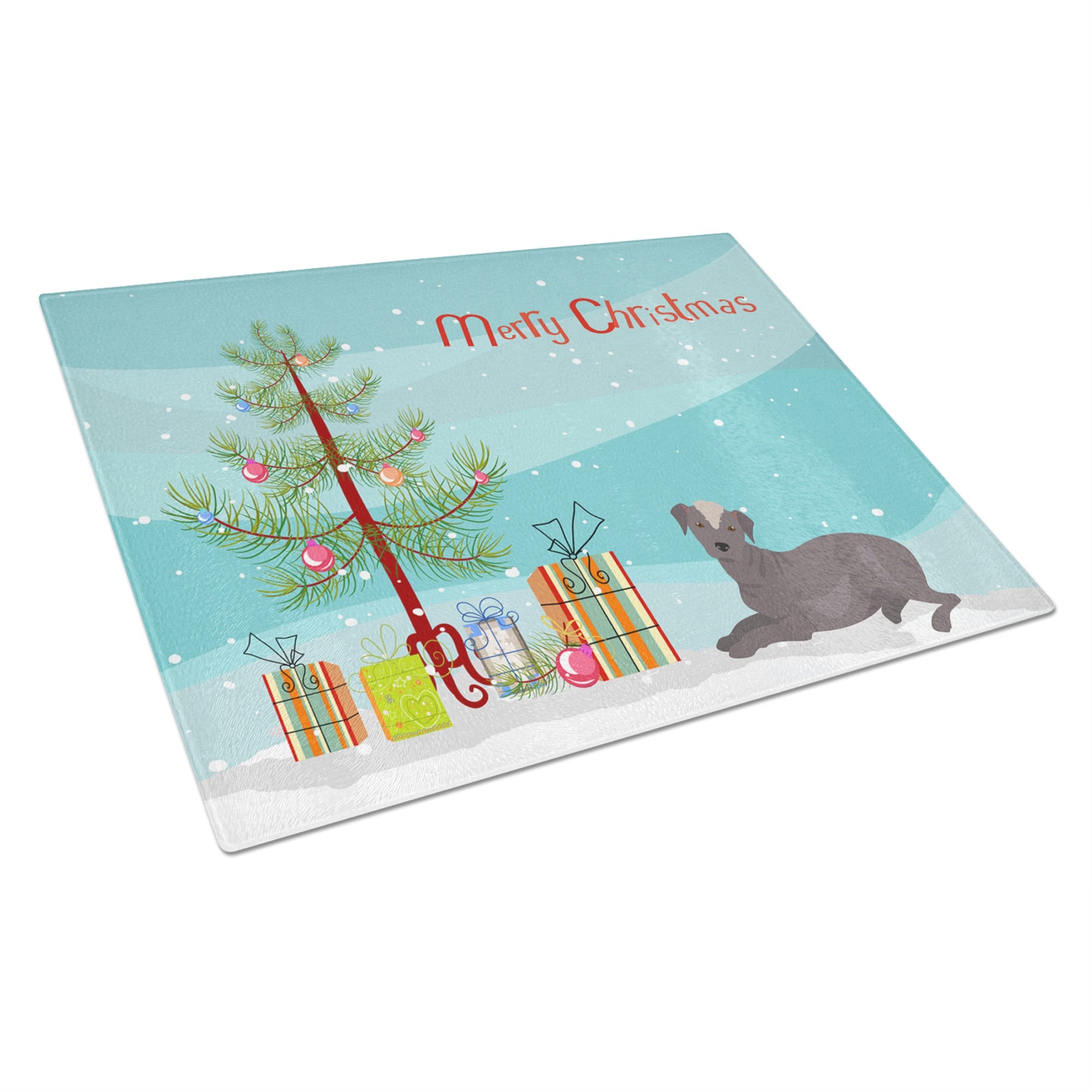 Ecuadorian Hairless Dog Christmas Tree Glass Cutting Board Large