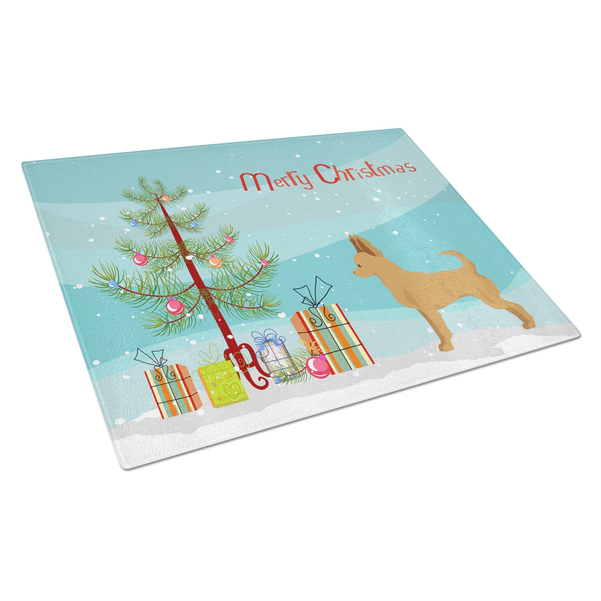 Tan Chion Christmas Tree Glass Cutting Board Large