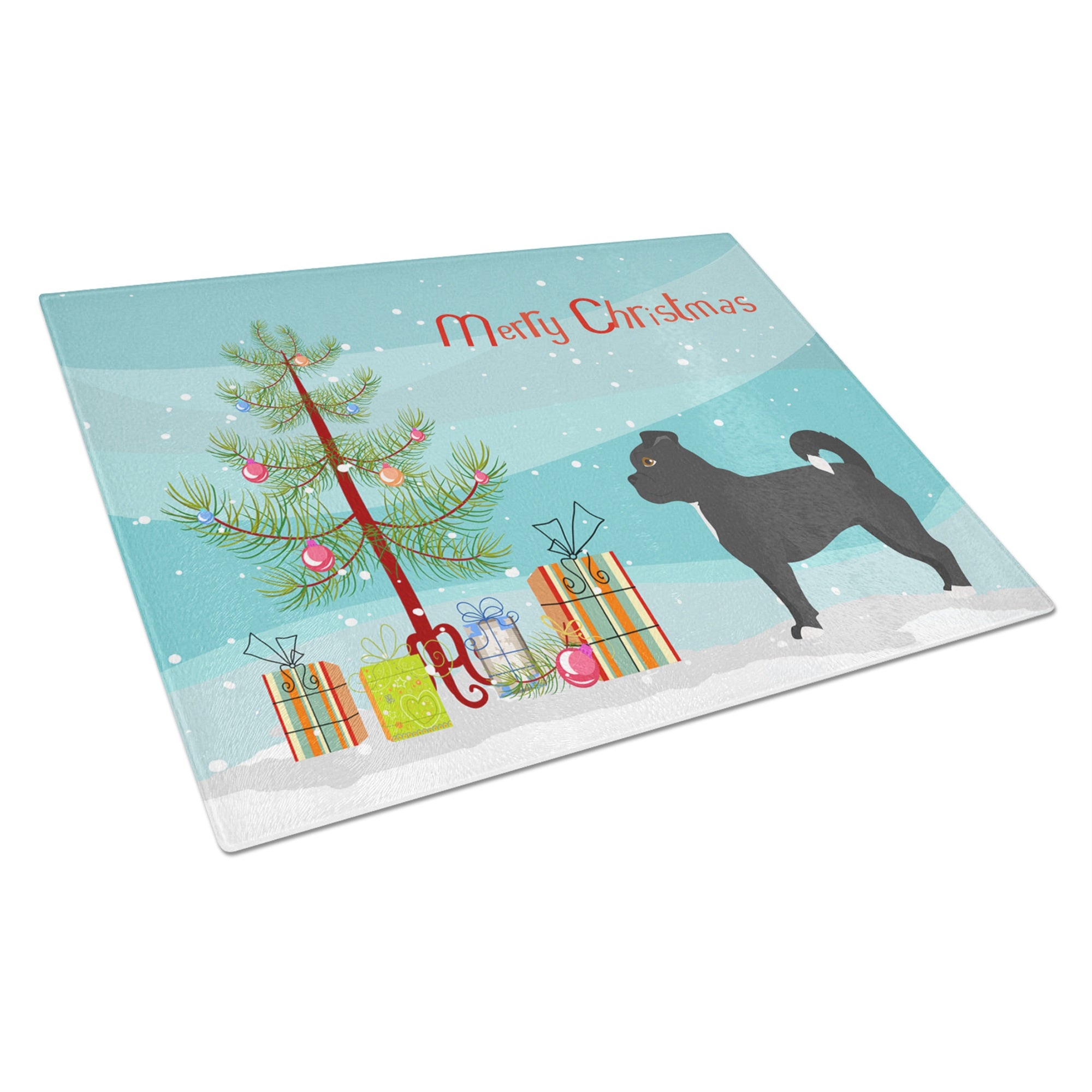Black Chug Christmas Tree Glass Cutting Board Large