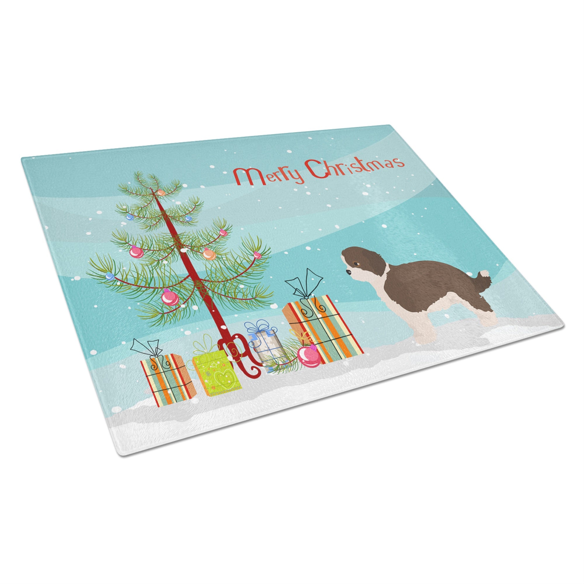 Havapoo #1 Christmas Tree Glass Cutting Board Large