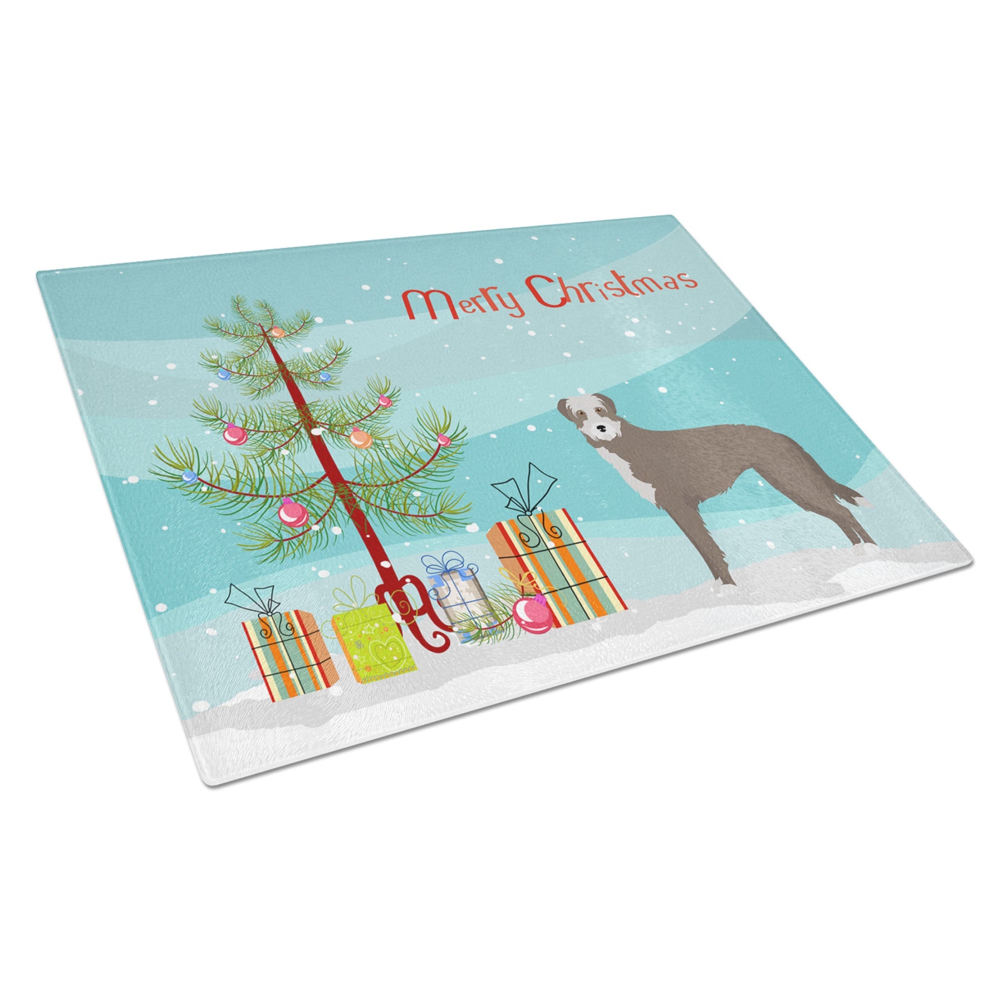 Lurcher #1 Christmas Tree Glass Cutting Board Large