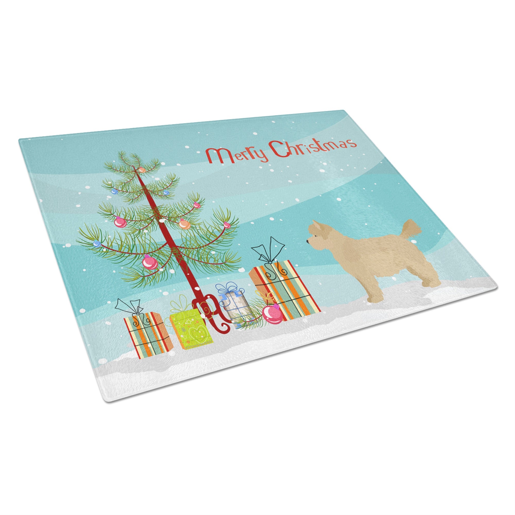 Westiepoo #1 Christmas Tree Glass Cutting Board Large