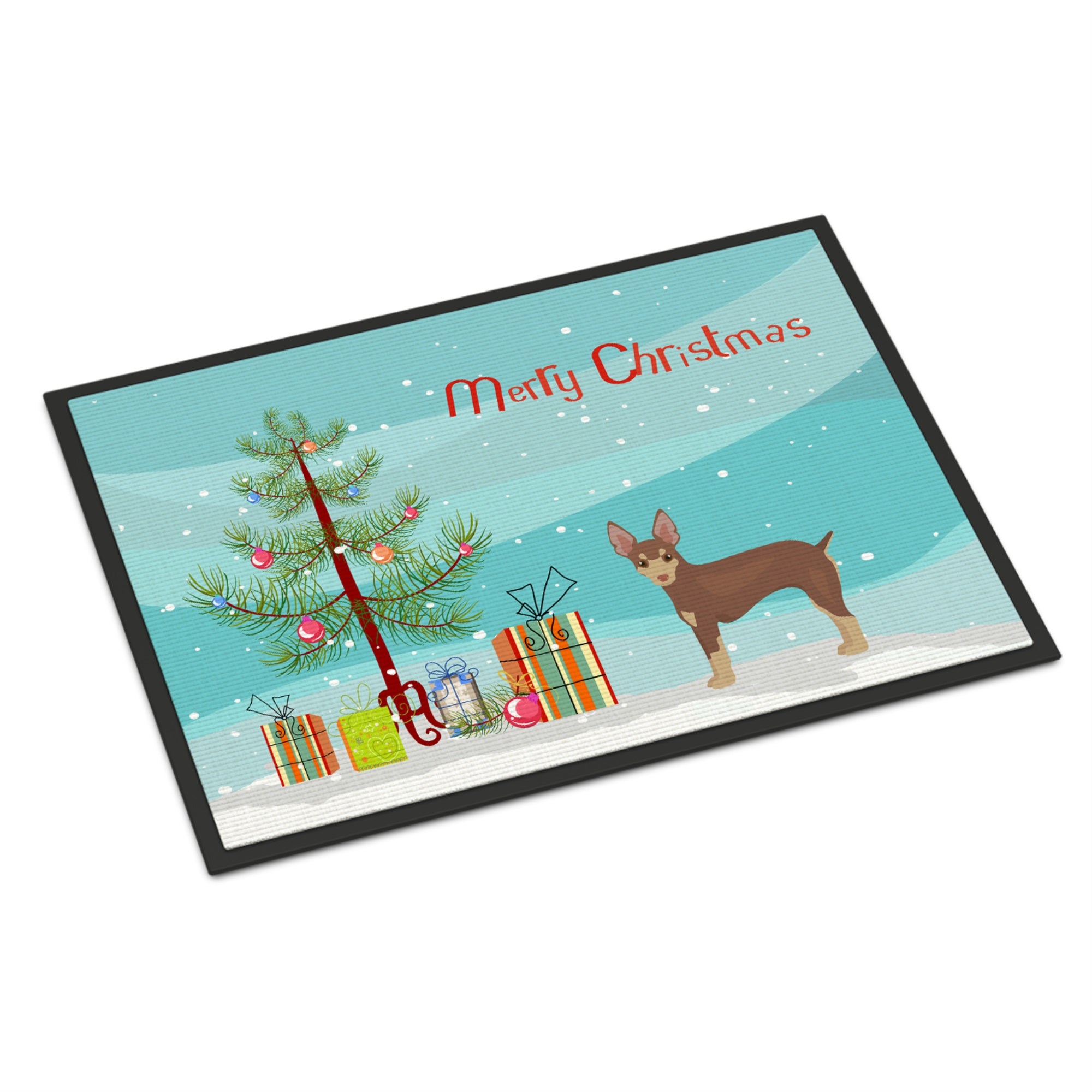 Miniature Fox Terrier Christmas Tree Indoor Or Outdoor Mat 18X27