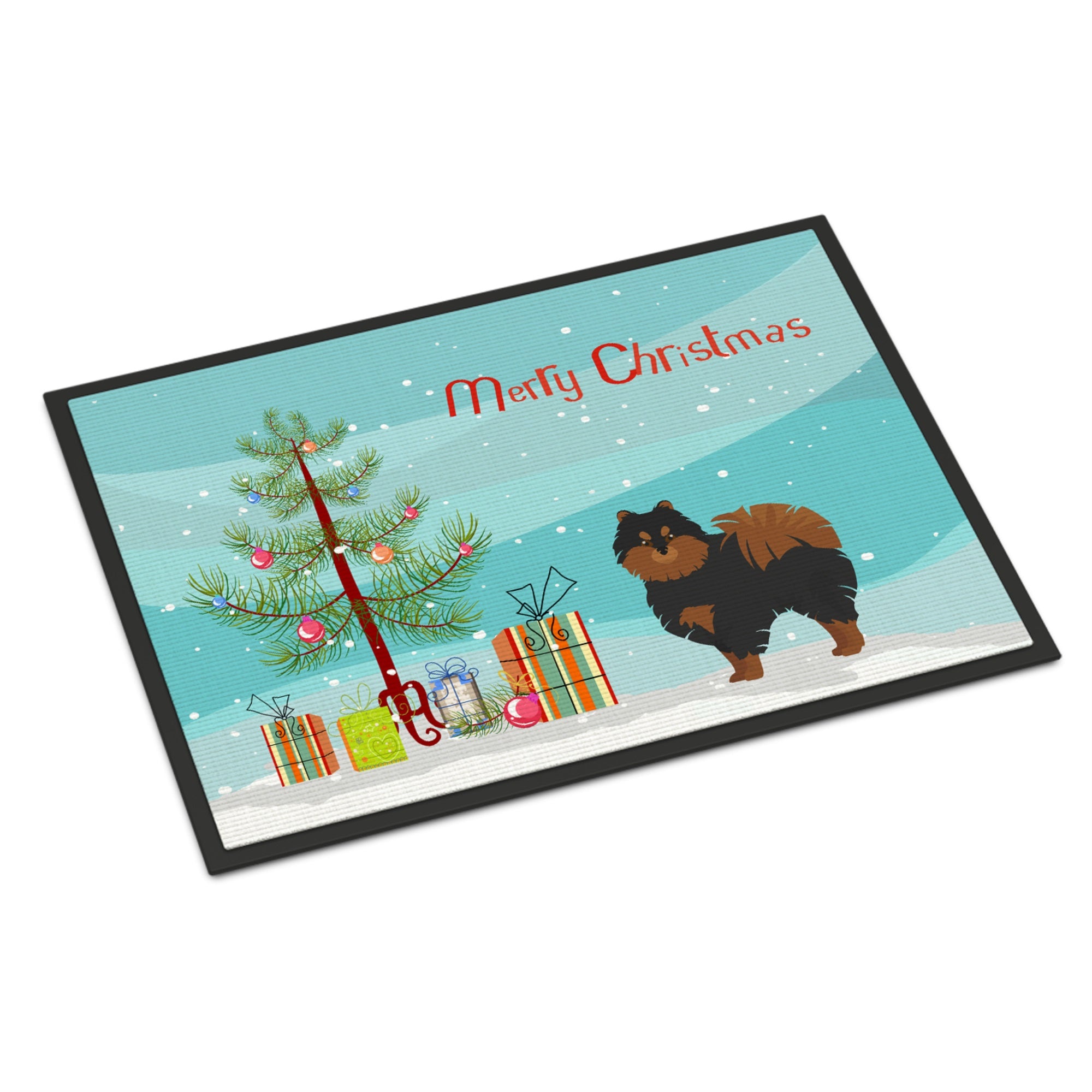Pomeranian Christmas Tree Indoor Or Outdoor Mat 18X27
