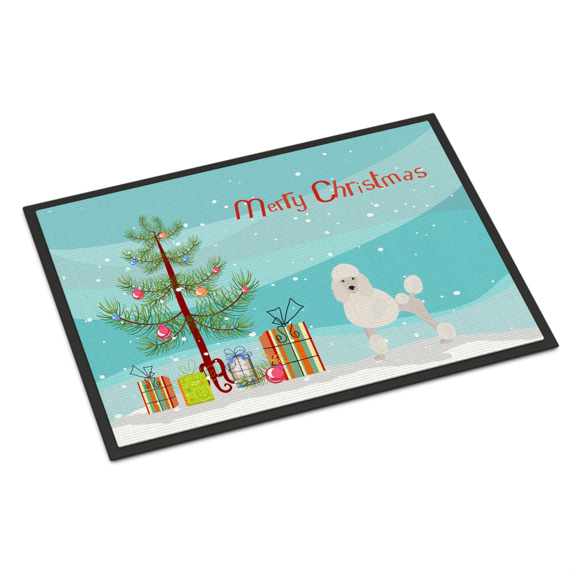 Miniature Poodle Christmas Tree Indoor Or Outdoor Mat 18X27