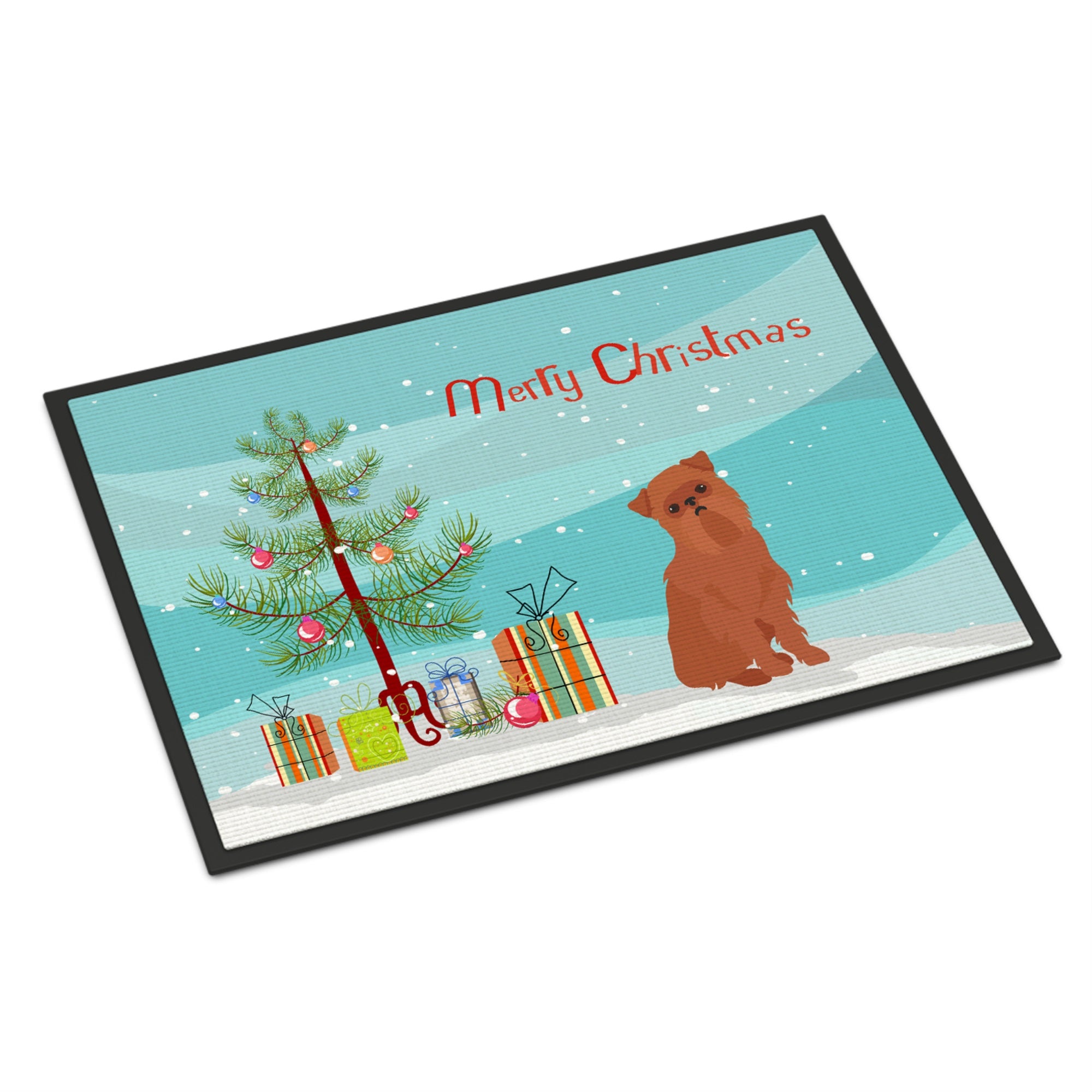 Brussels Griffon Christmas Tree Indoor Or Outdoor Mat 18X27
