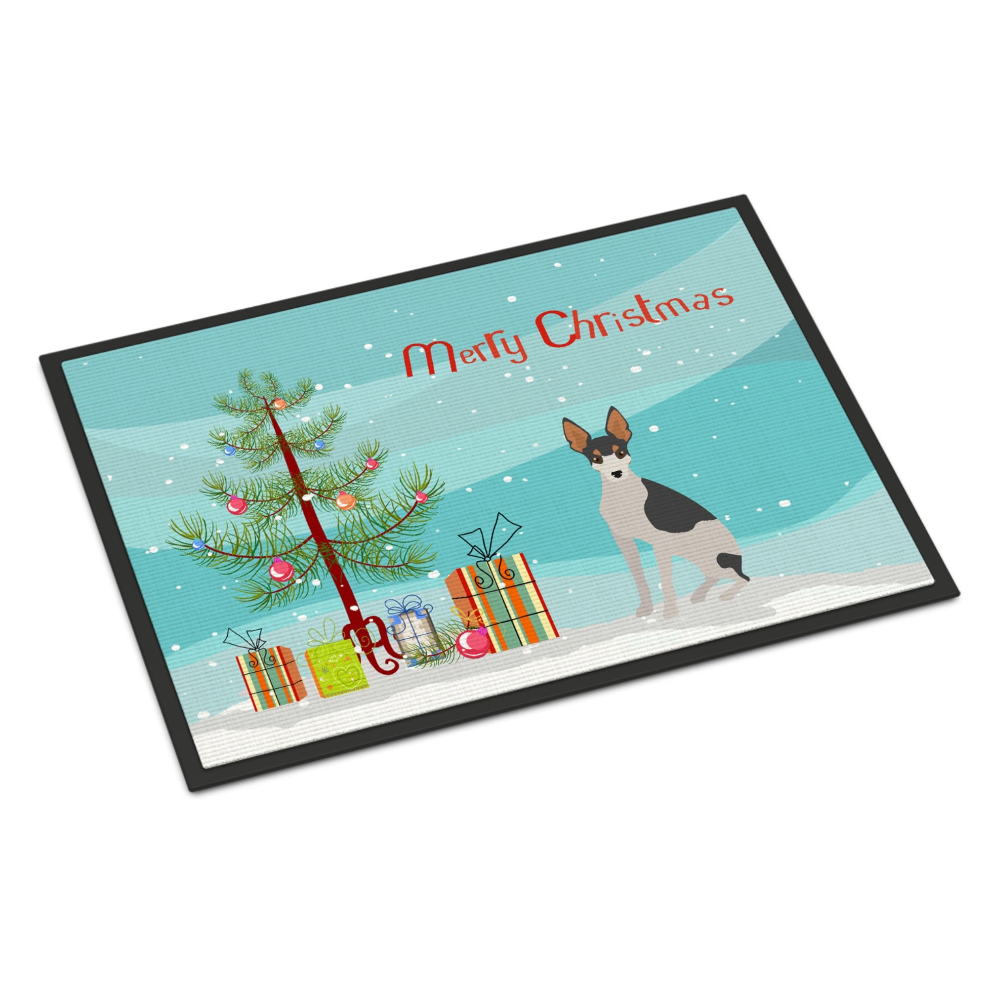 Miniature Fox Terrier #2 Christmas Tree Indoor Or Outdoor Mat 18X27