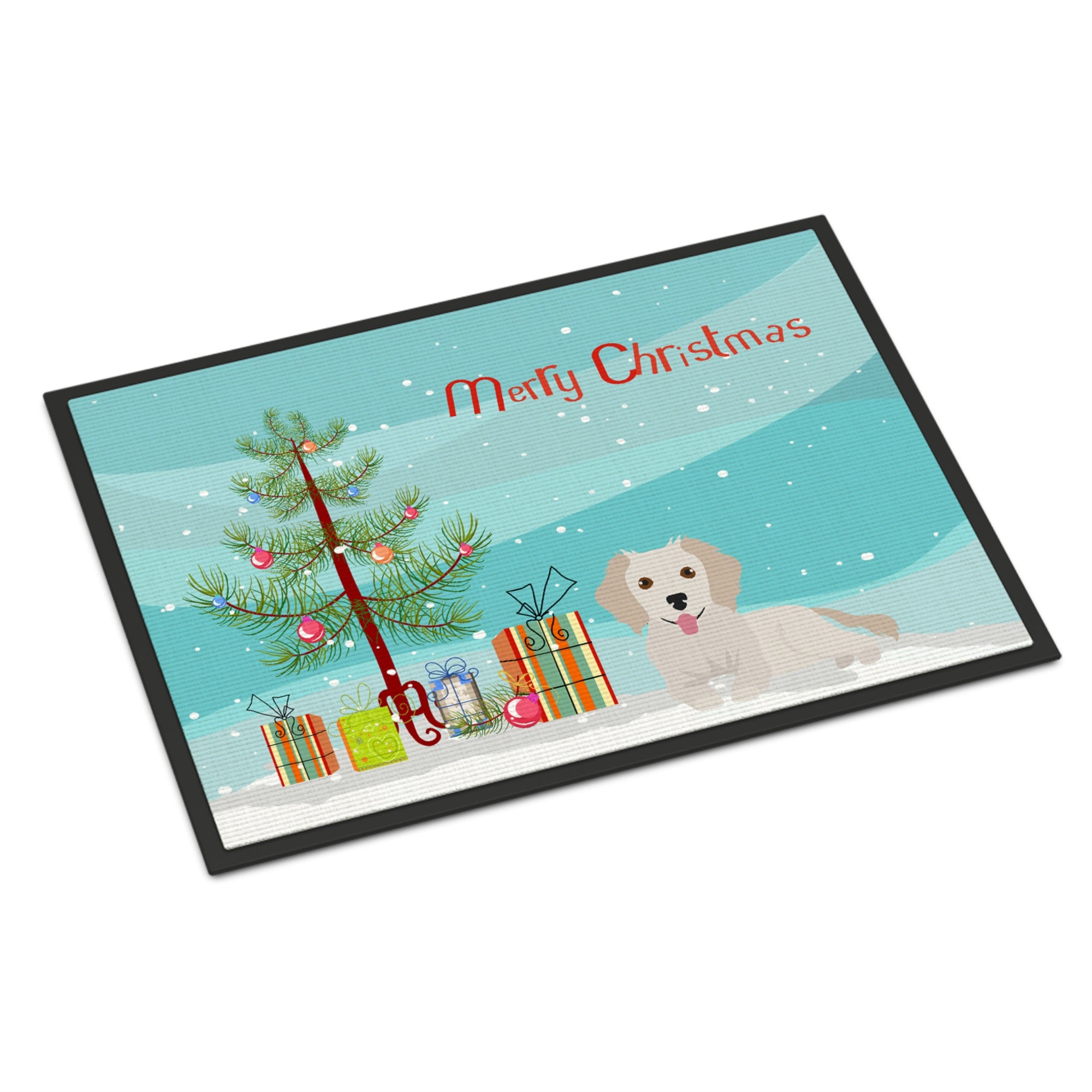 Small Greek Domestic Dog Kokoni #2 Christmas Tree Indoor Or Outdoor Mat 18X27