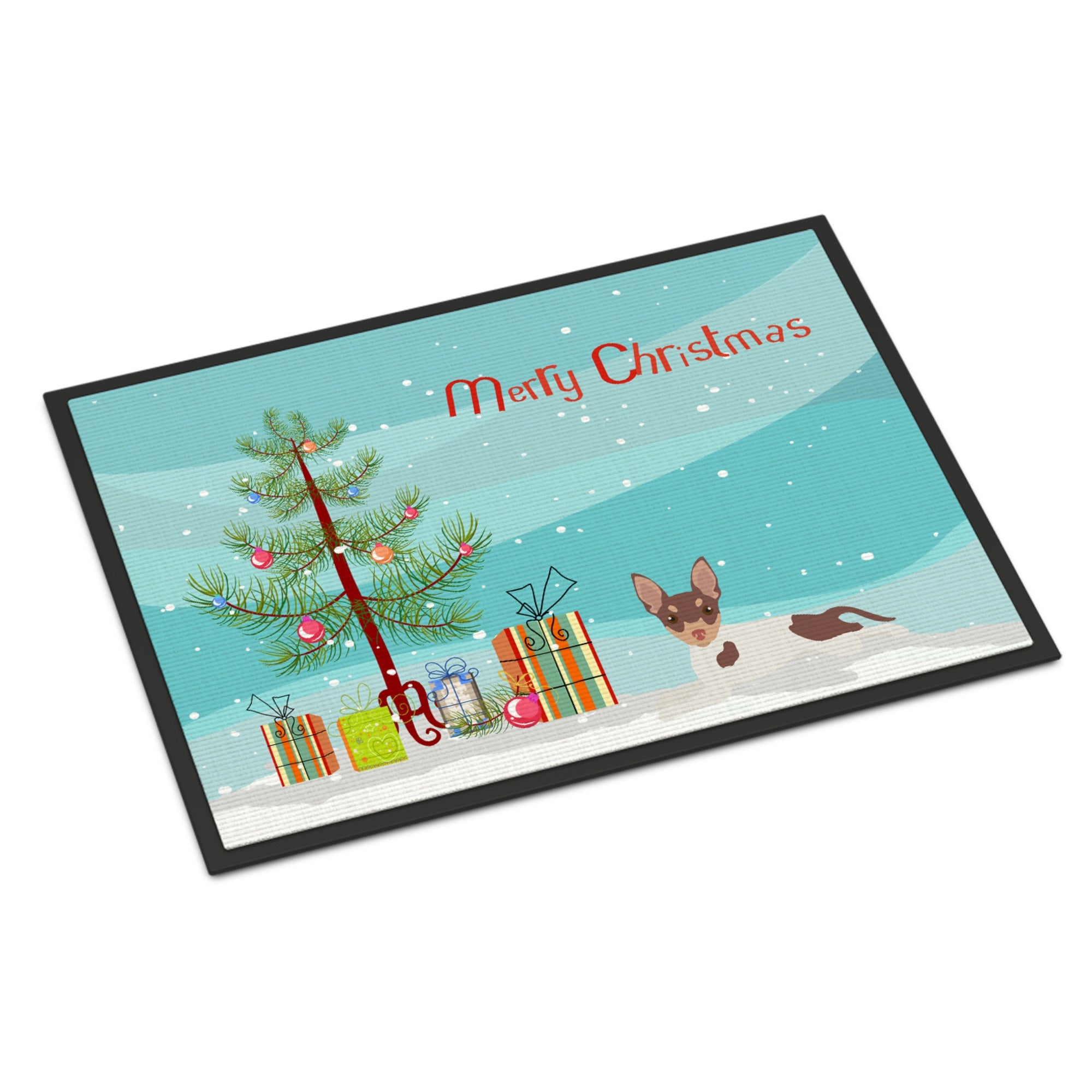Toy Fox Terrier Christmas Tree Indoor Or Outdoor Mat 18X27