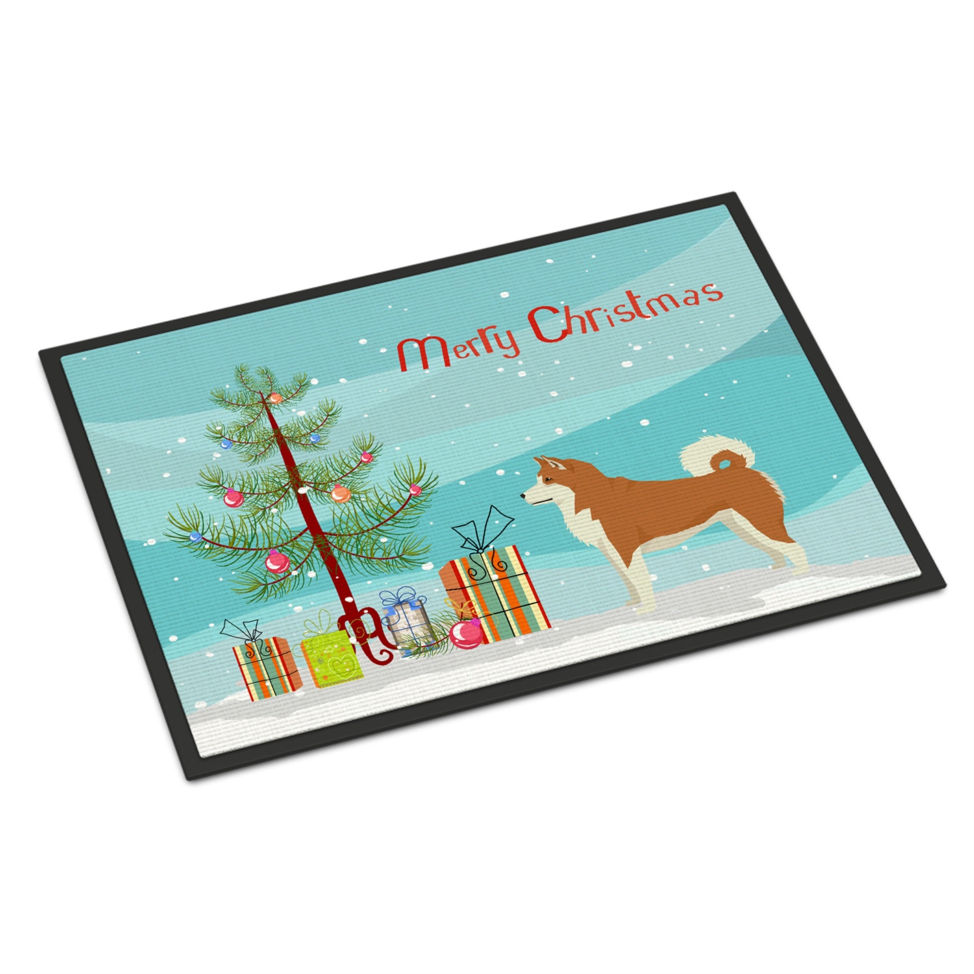 Akita Christmas Tree Indoor Or Outdoor Mat 18X27
