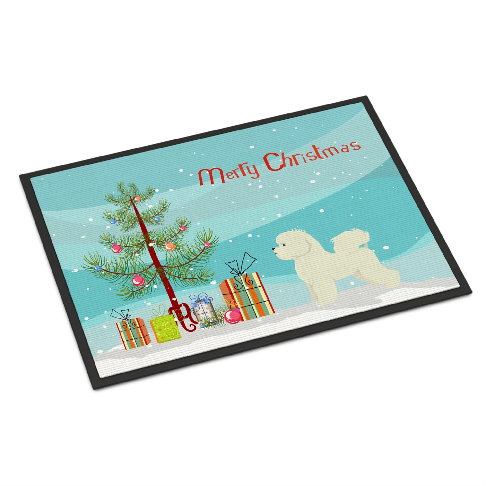 Bichon Frise Christmas Tree Indoor Or Outdoor Mat 18X27