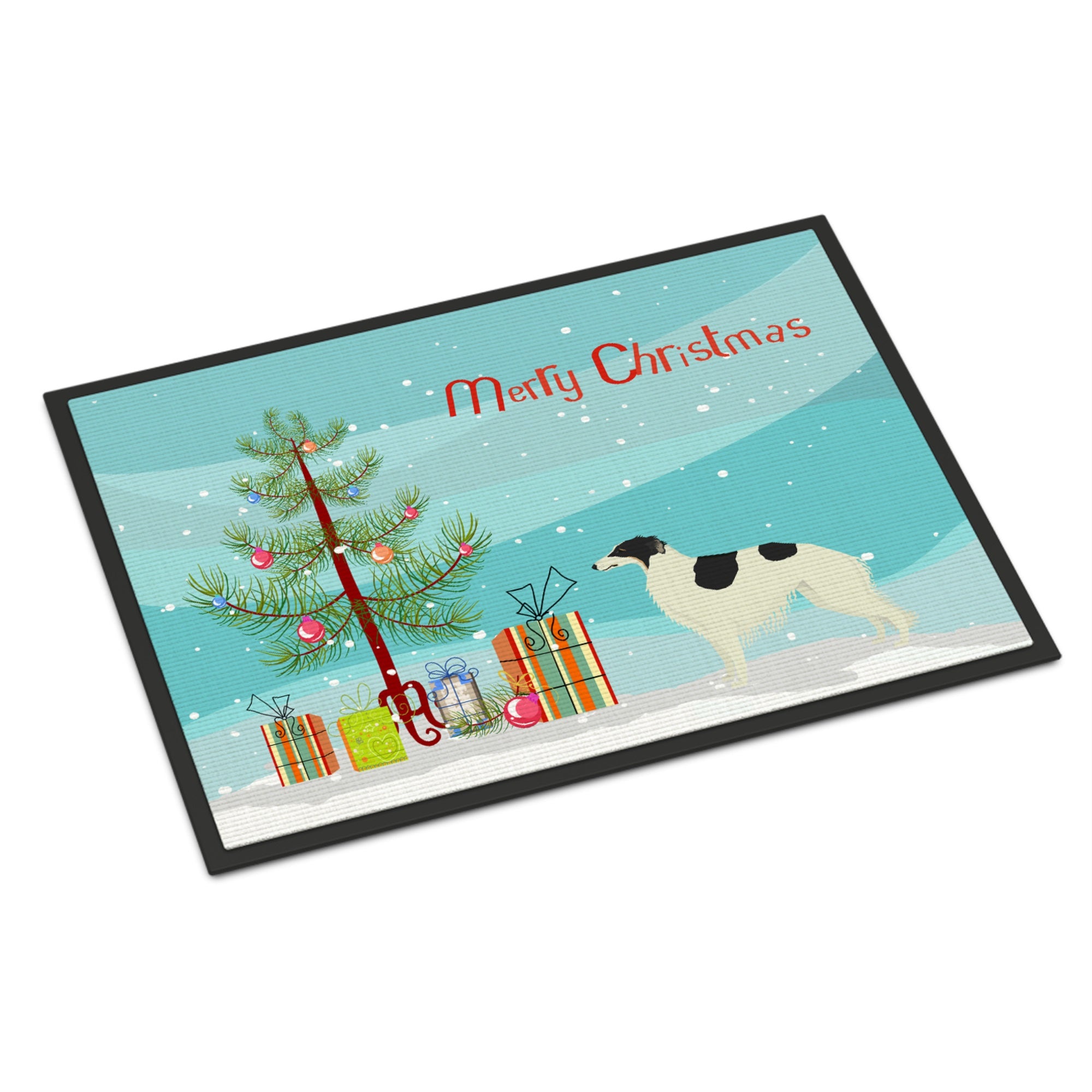 Borzoi Christmas Tree Indoor Or Outdoor Mat 18X27