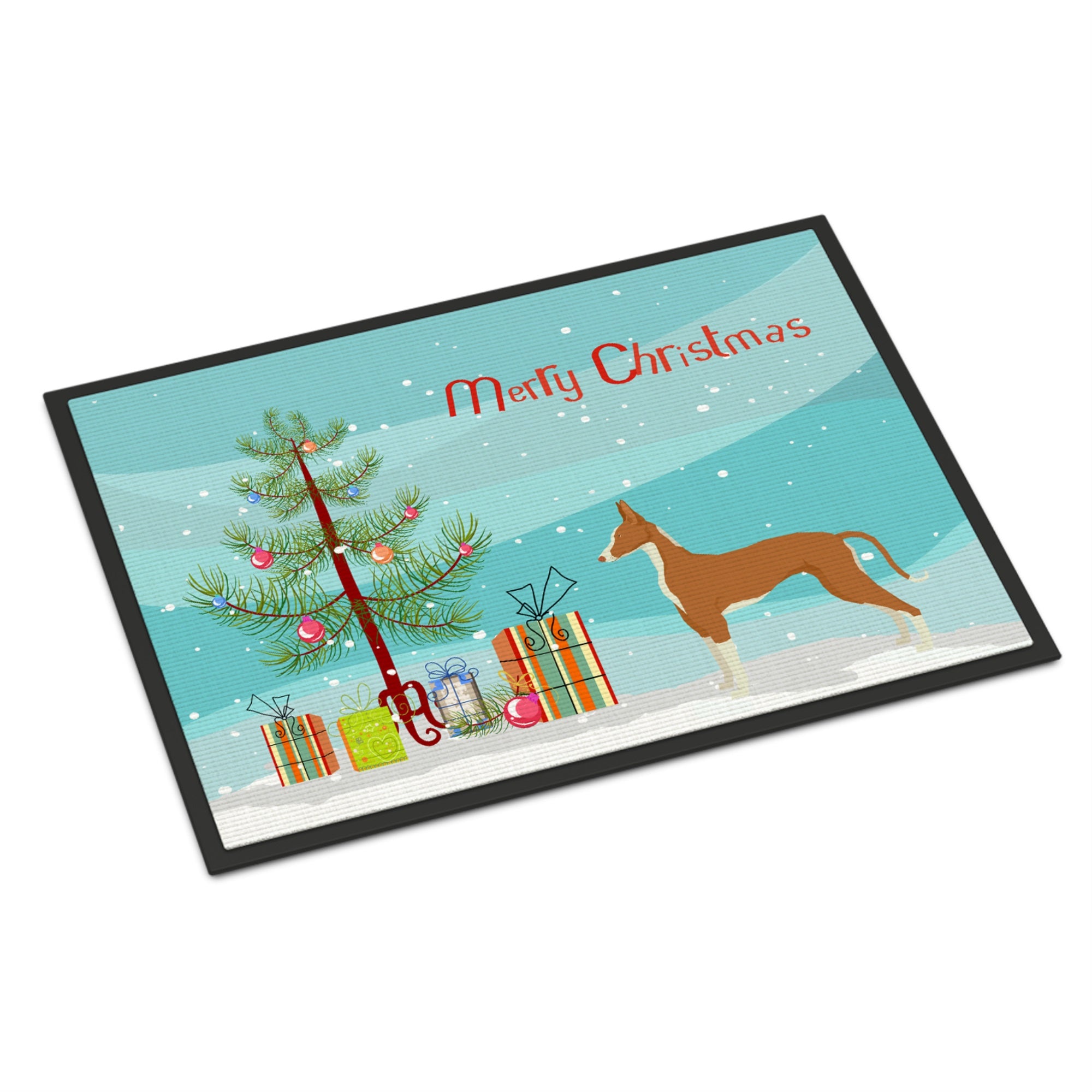 Ibizan Hound Christmas Tree Indoor Or Outdoor Mat 18X27