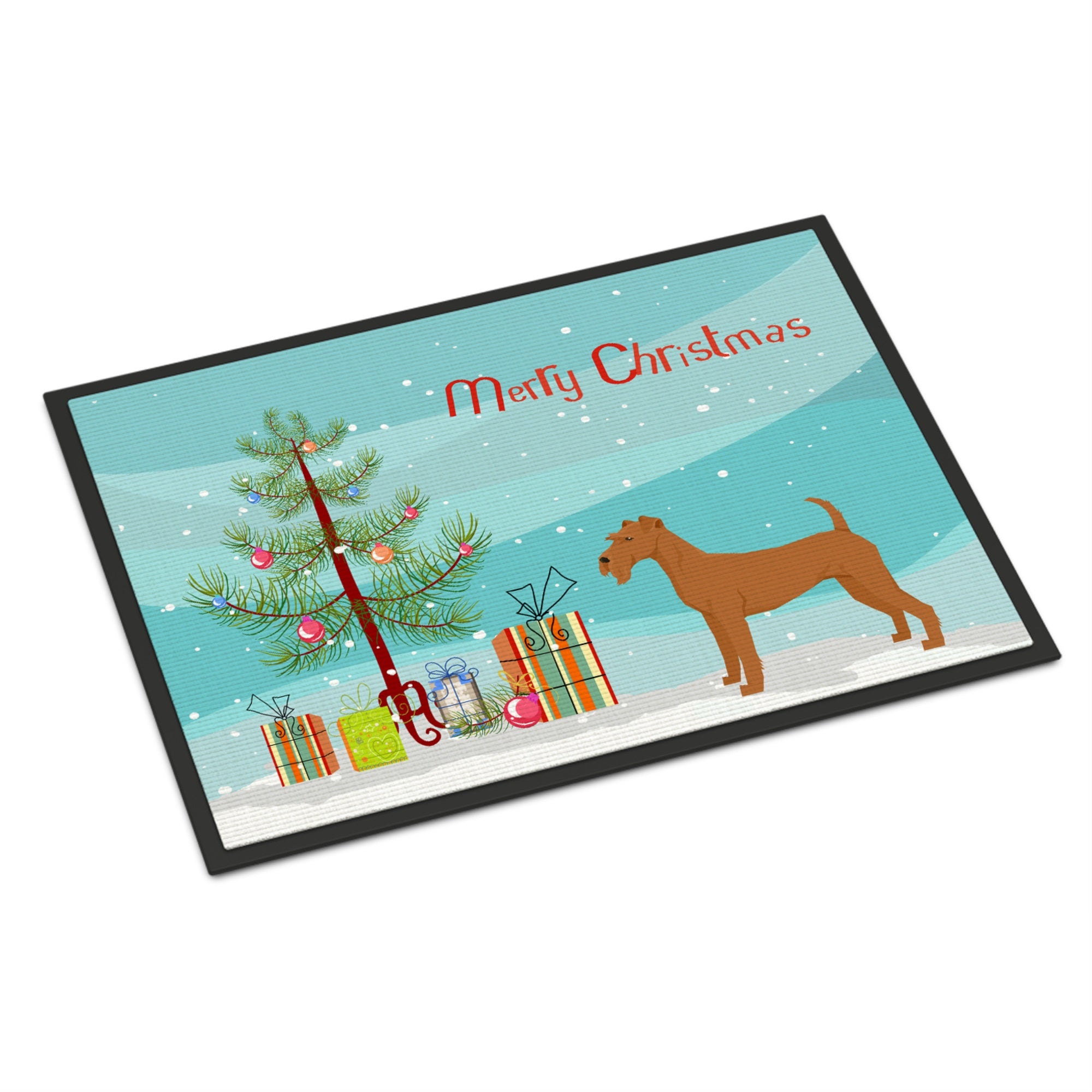 Irish Terrier Christmas Tree Indoor Or Outdoor Mat 18X27
