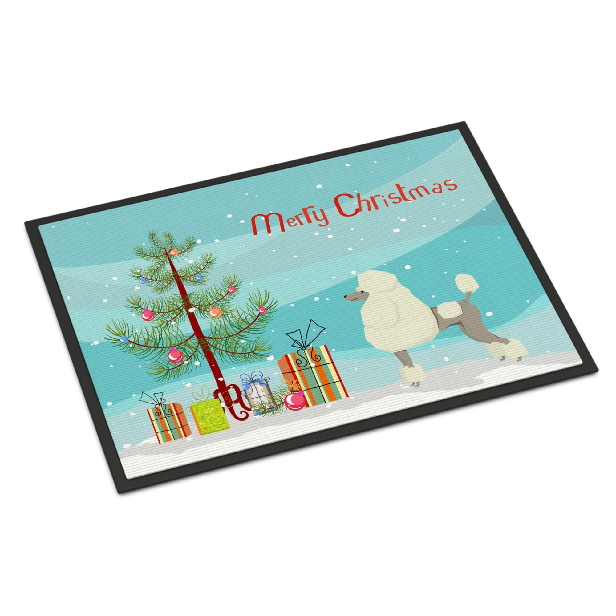 Poodle Christmas Tree Indoor Or Outdoor Mat 18X27