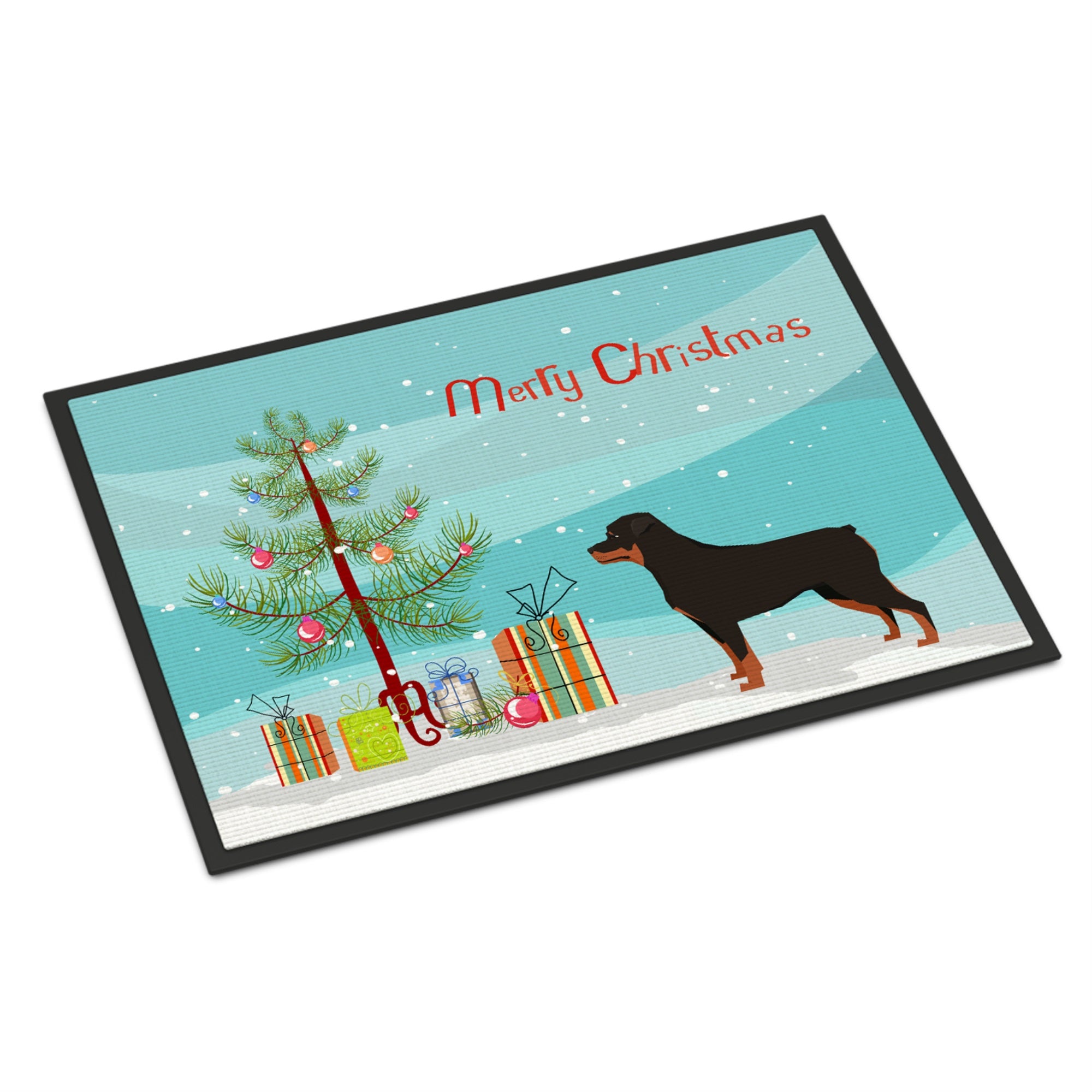 Rottweiler Christmas Tree Indoor Or Outdoor Mat 18X27