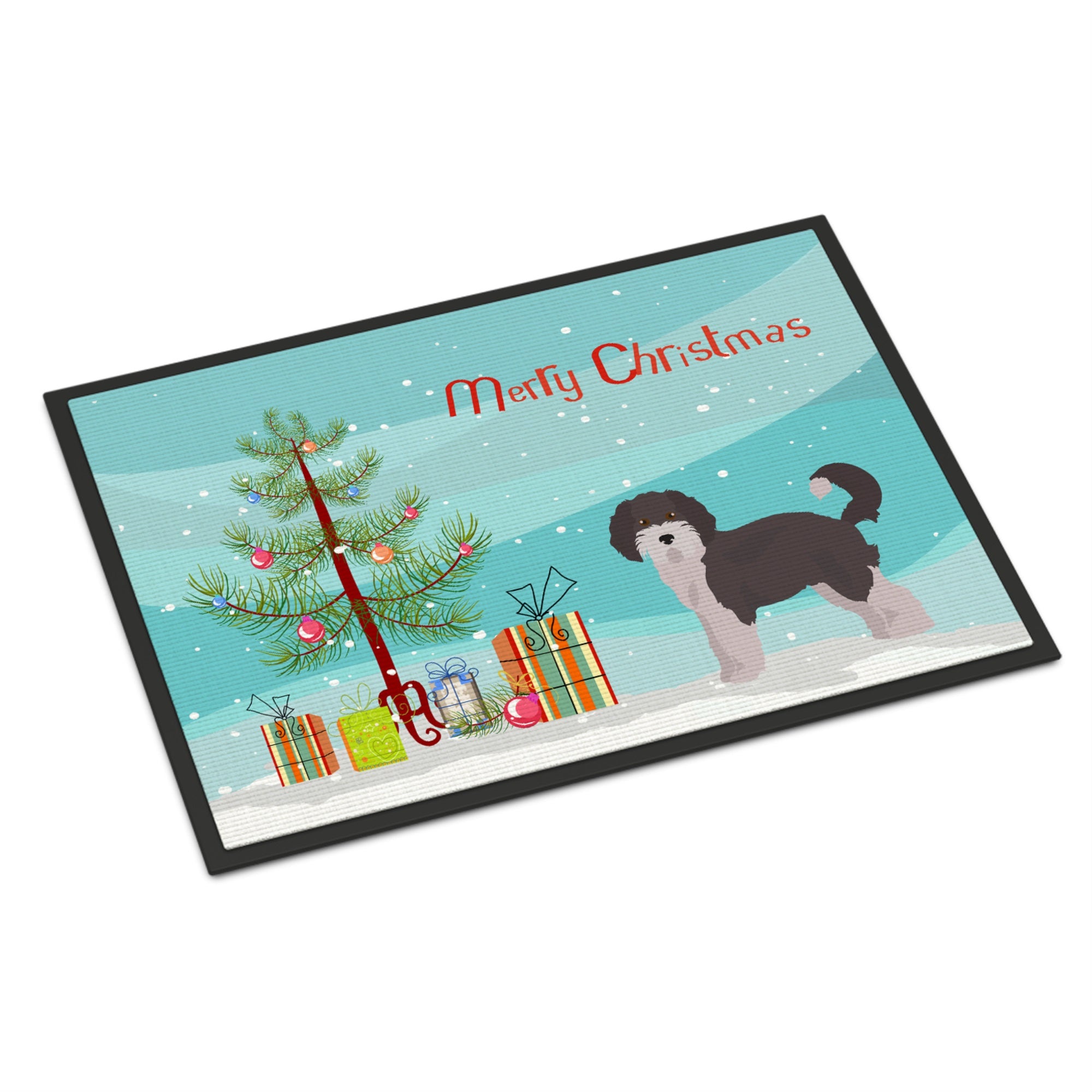 Aussiedoodle #1 Christmas Tree Indoor Or Outdoor Mat 18X27