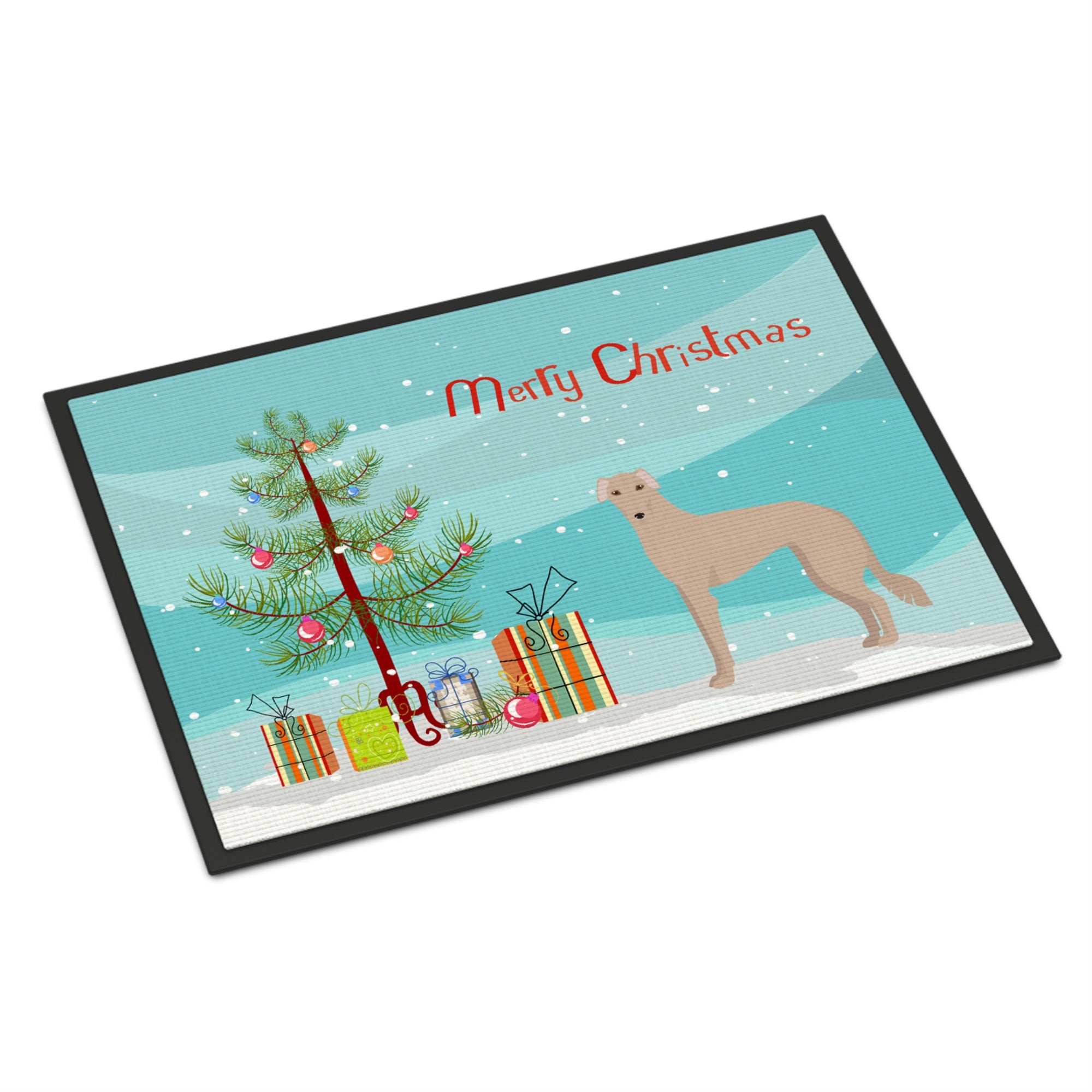 Tan Longdog Christmas Tree Indoor Or Outdoor Mat 18X27