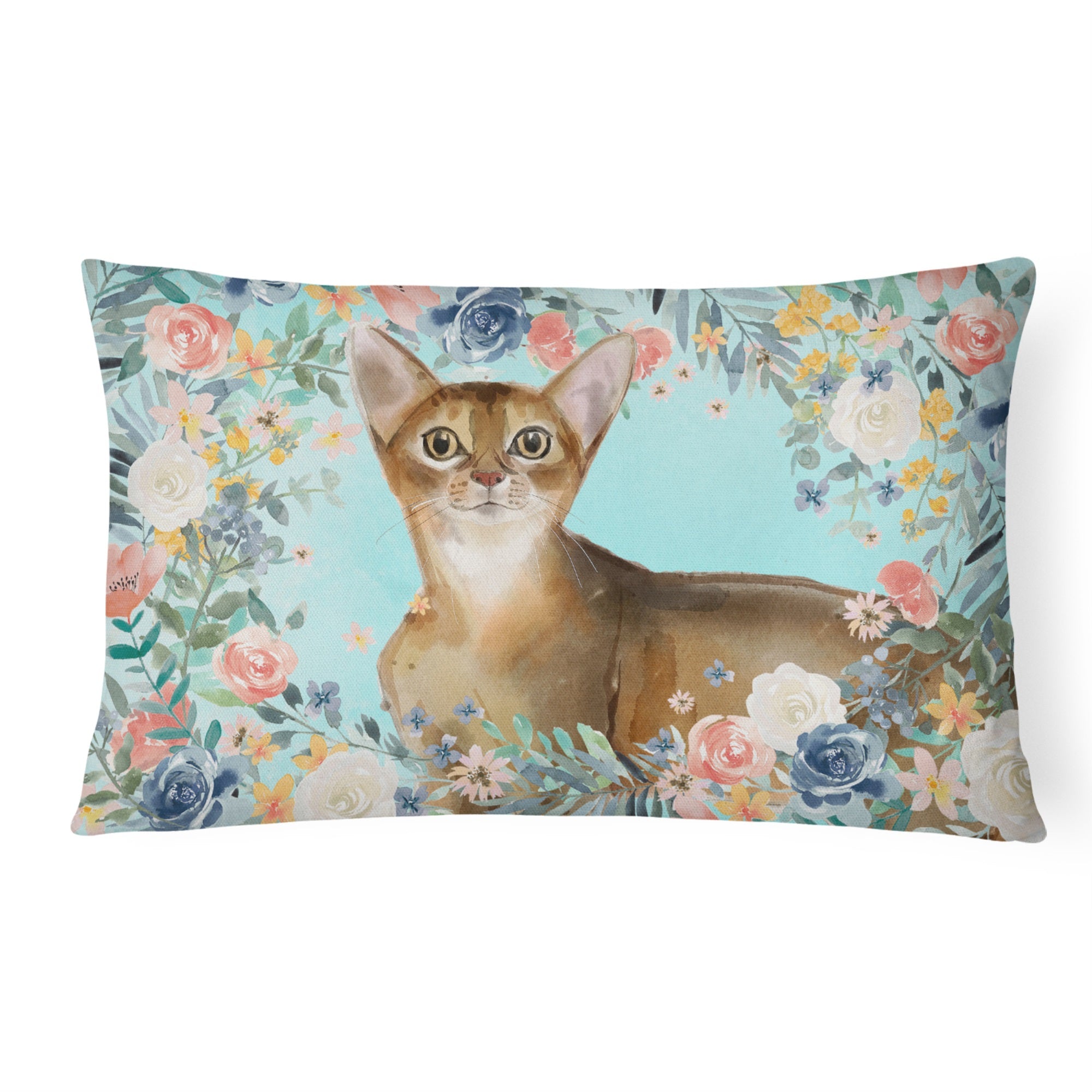 Abyssinian Spring Flowers Canvas Fabric Decorative Pillow