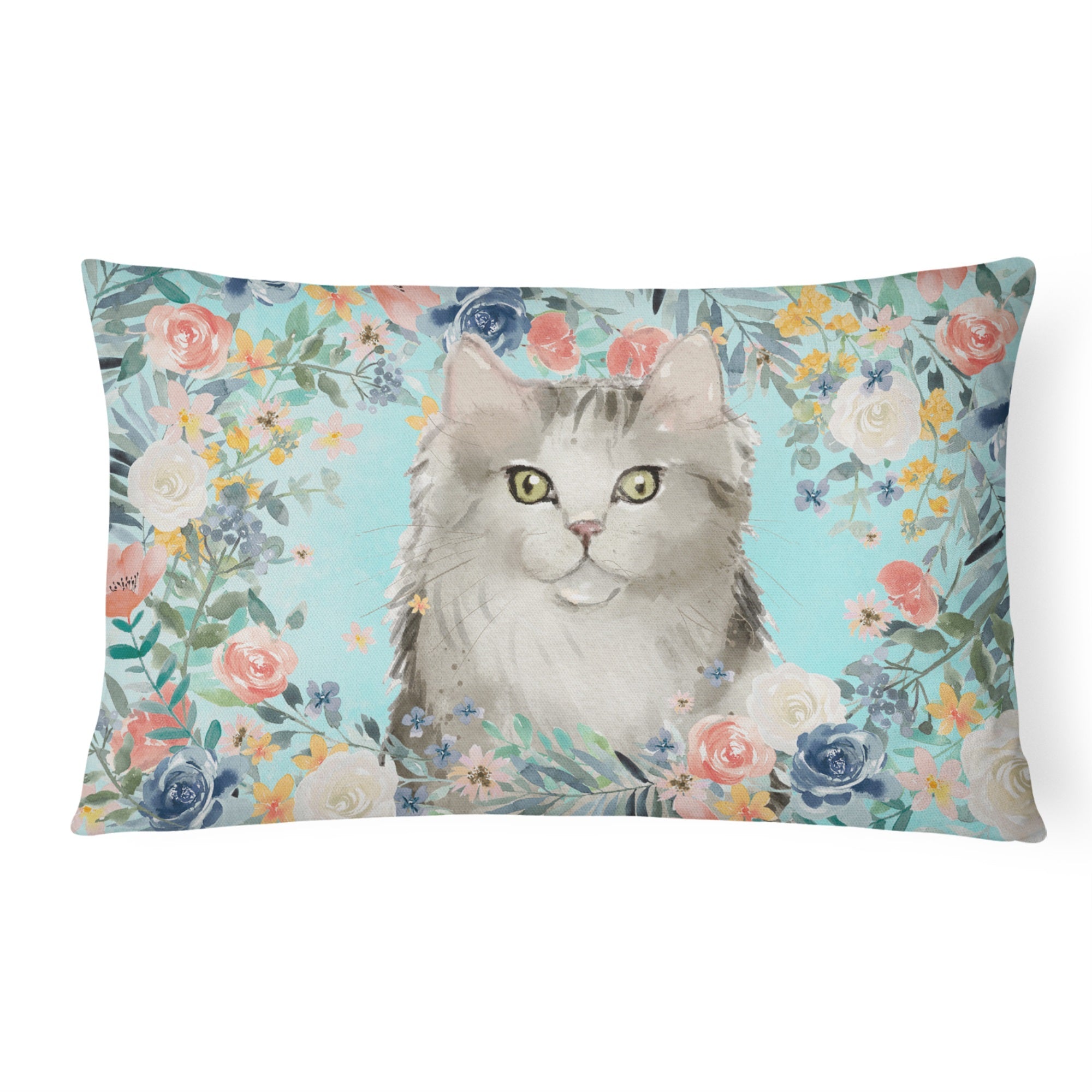 Ragamuffin Spring Flowers Canvas Fabric Decorative Pillow
