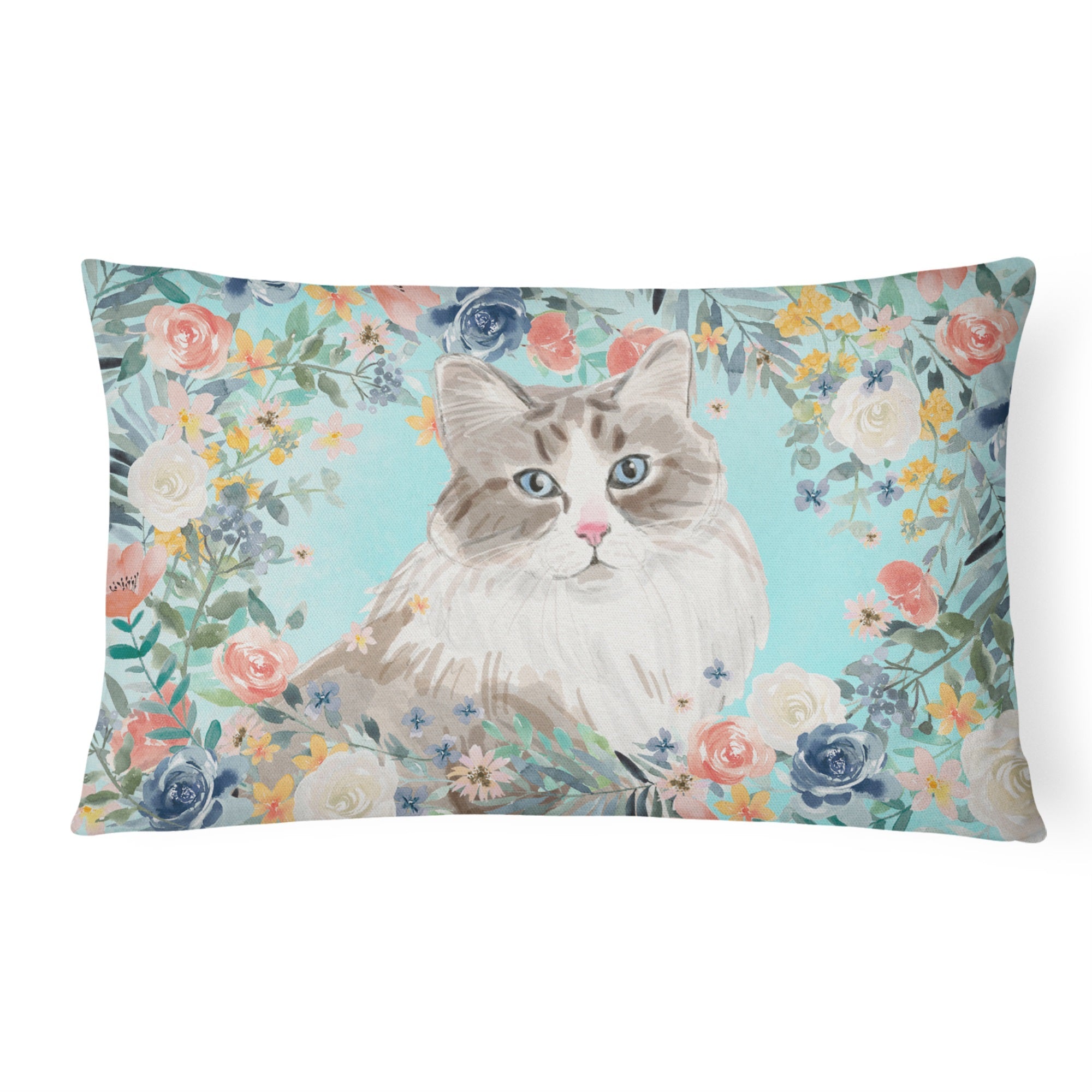 Siberian Spring Flowers Canvas Fabric Decorative Pillow