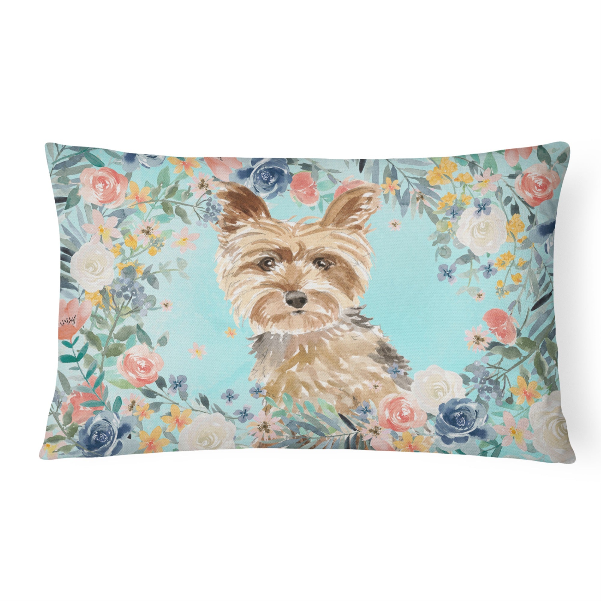 Yorkie Canvas Fabric Decorative Pillow