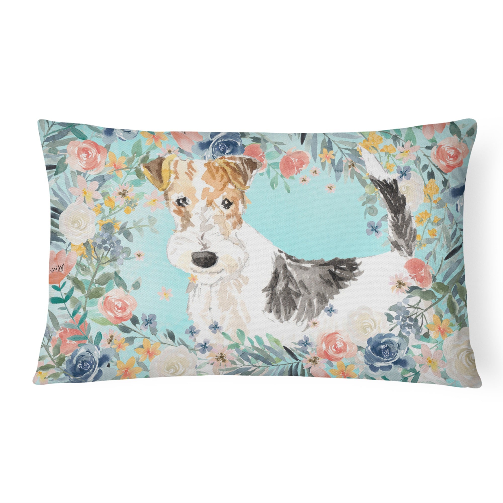 Fox Terrier Canvas Fabric Decorative Pillow