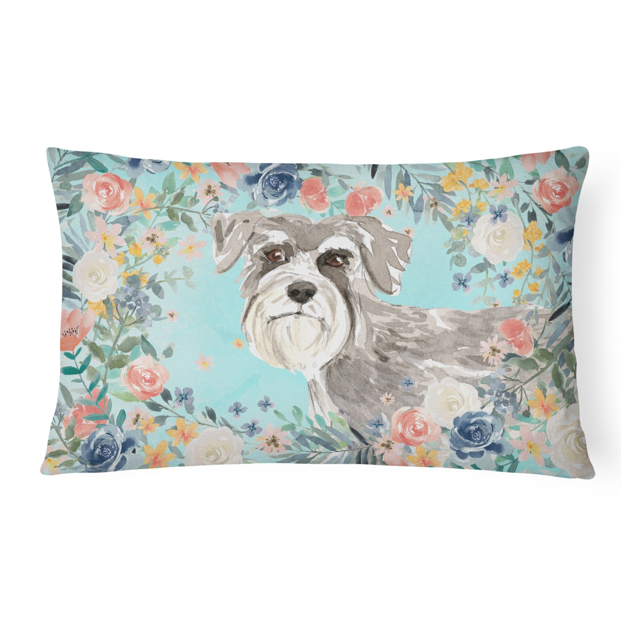 Schnauzer #1 Canvas Fabric Decorative Pillow