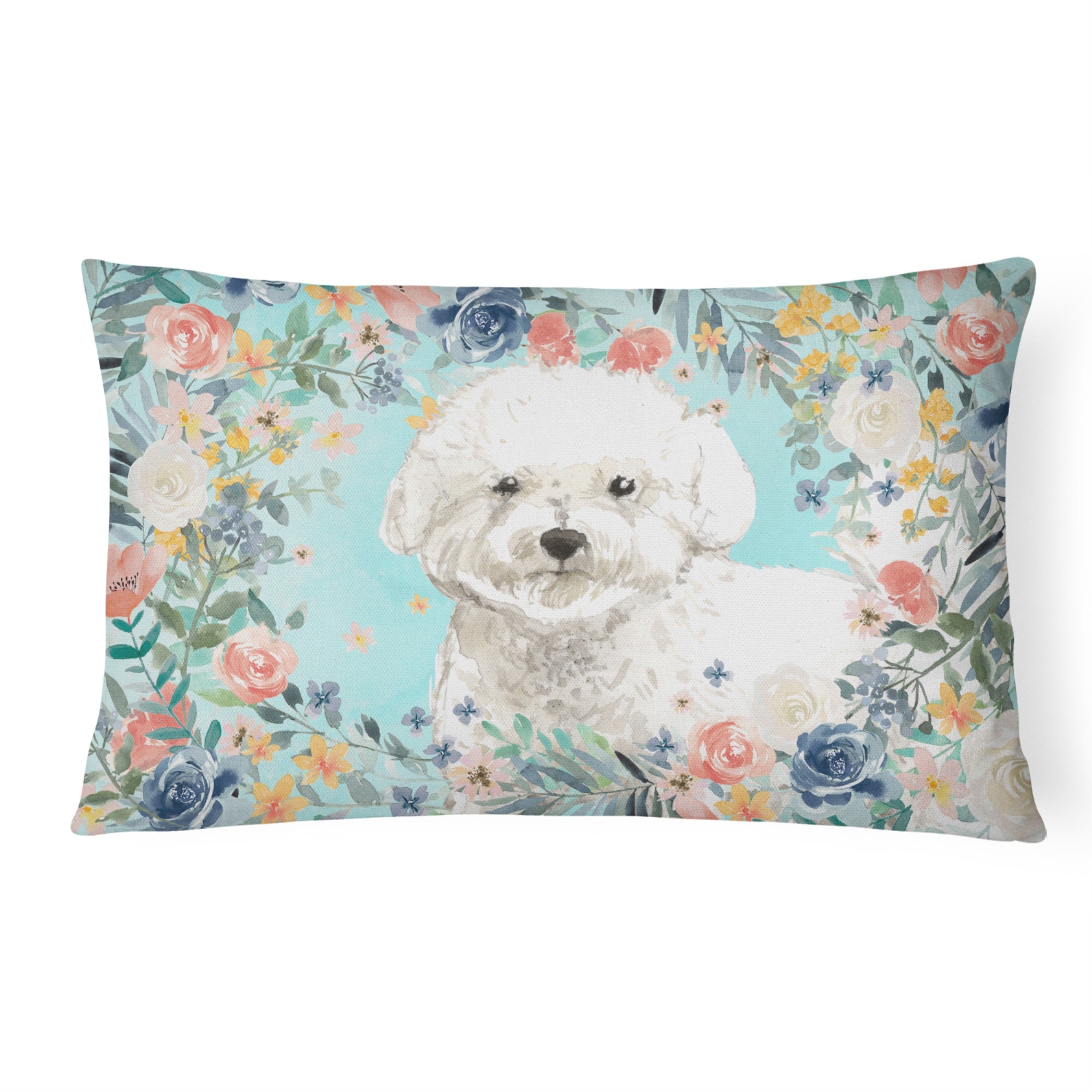 Bichon Frise Canvas Fabric Decorative Pillow