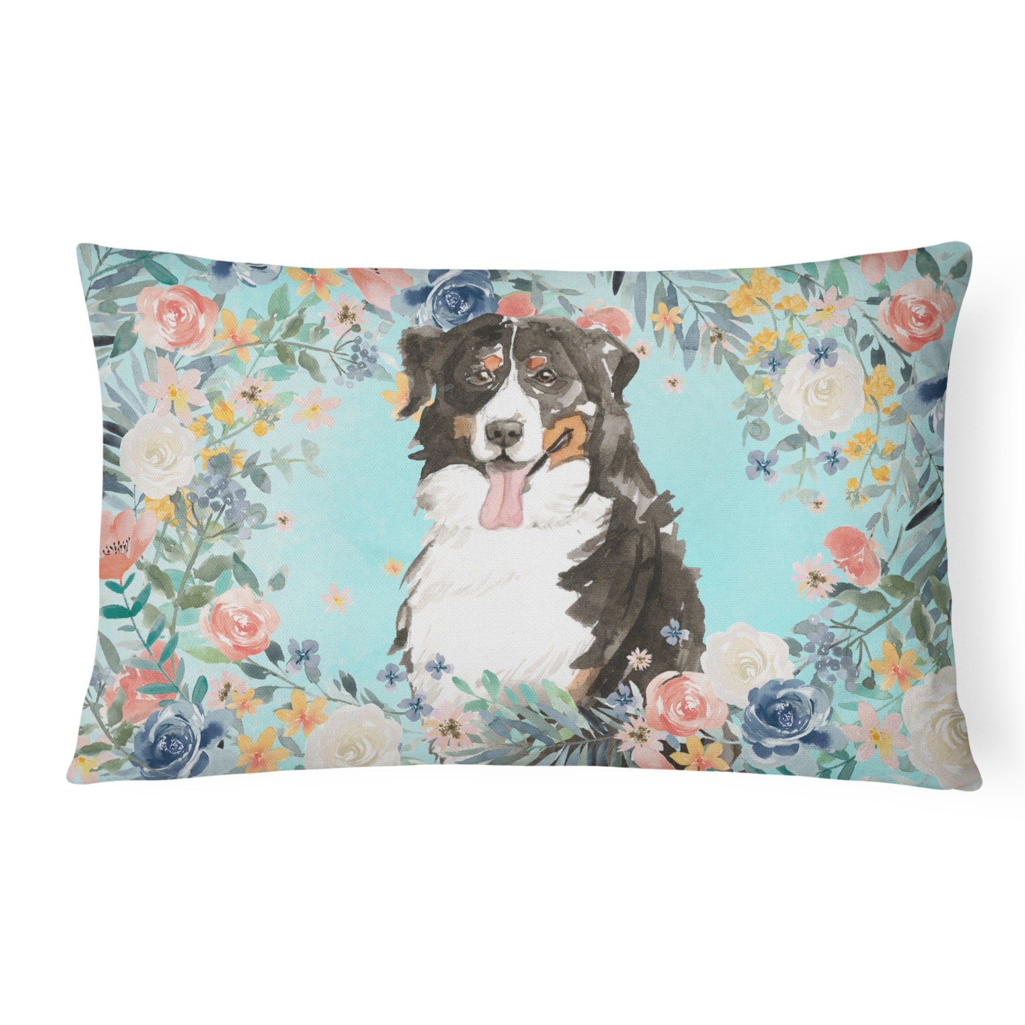 Bernese Mountain Dog Canvas Fabric Decorative Pillow