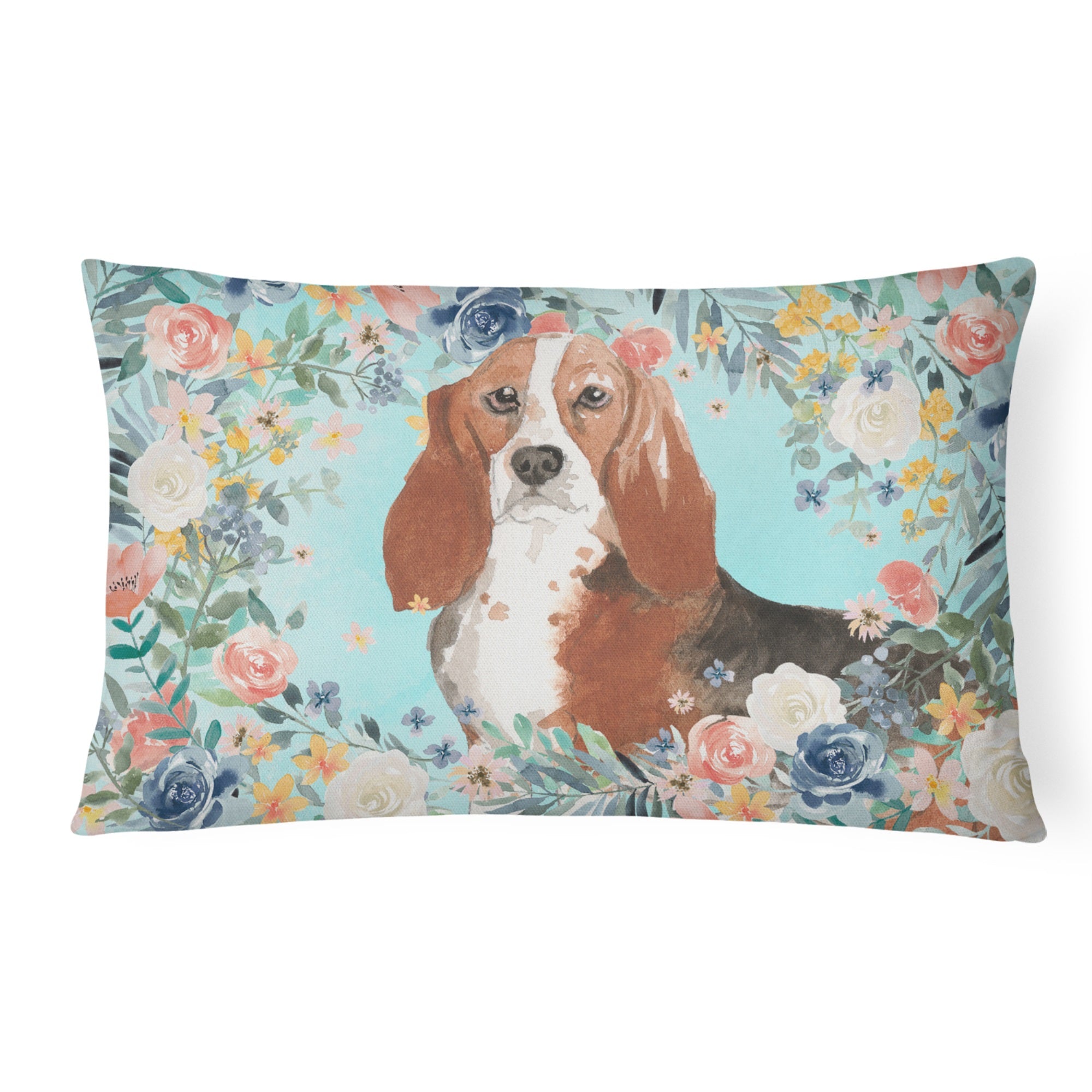 Basset Hound Canvas Fabric Decorative Pillow