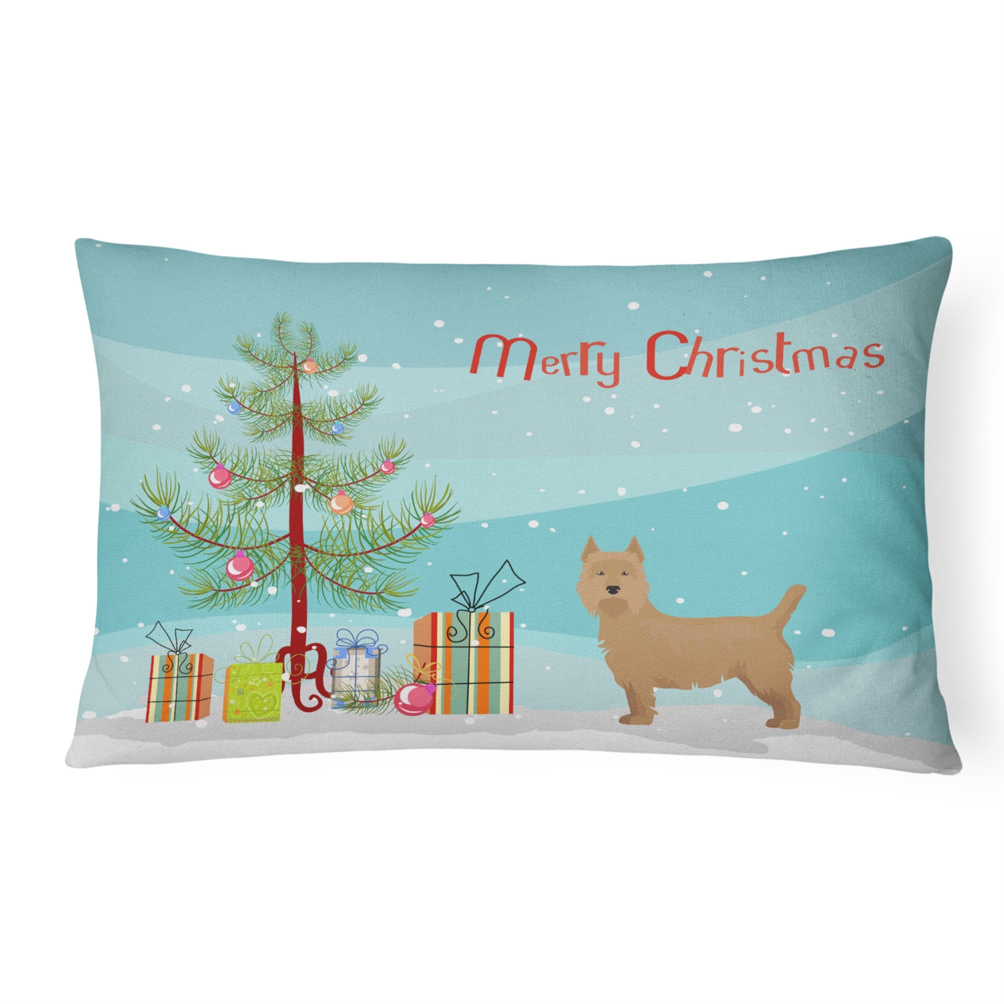 Airedale Terrier Christmas Tree Canvas Fabric Decorative Pillow