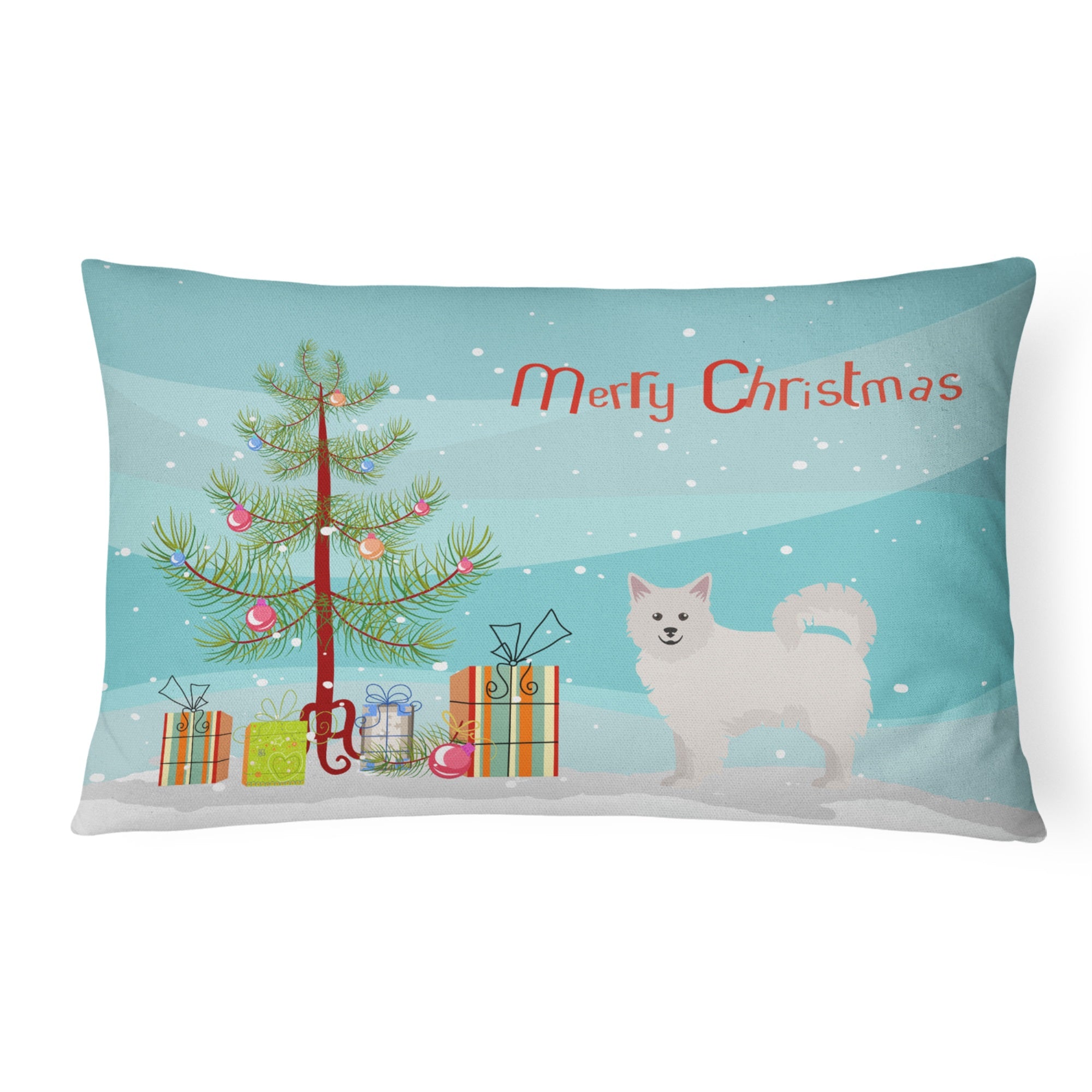 Italian Spitz Christmas Tree Canvas Fabric Decorative Pillow